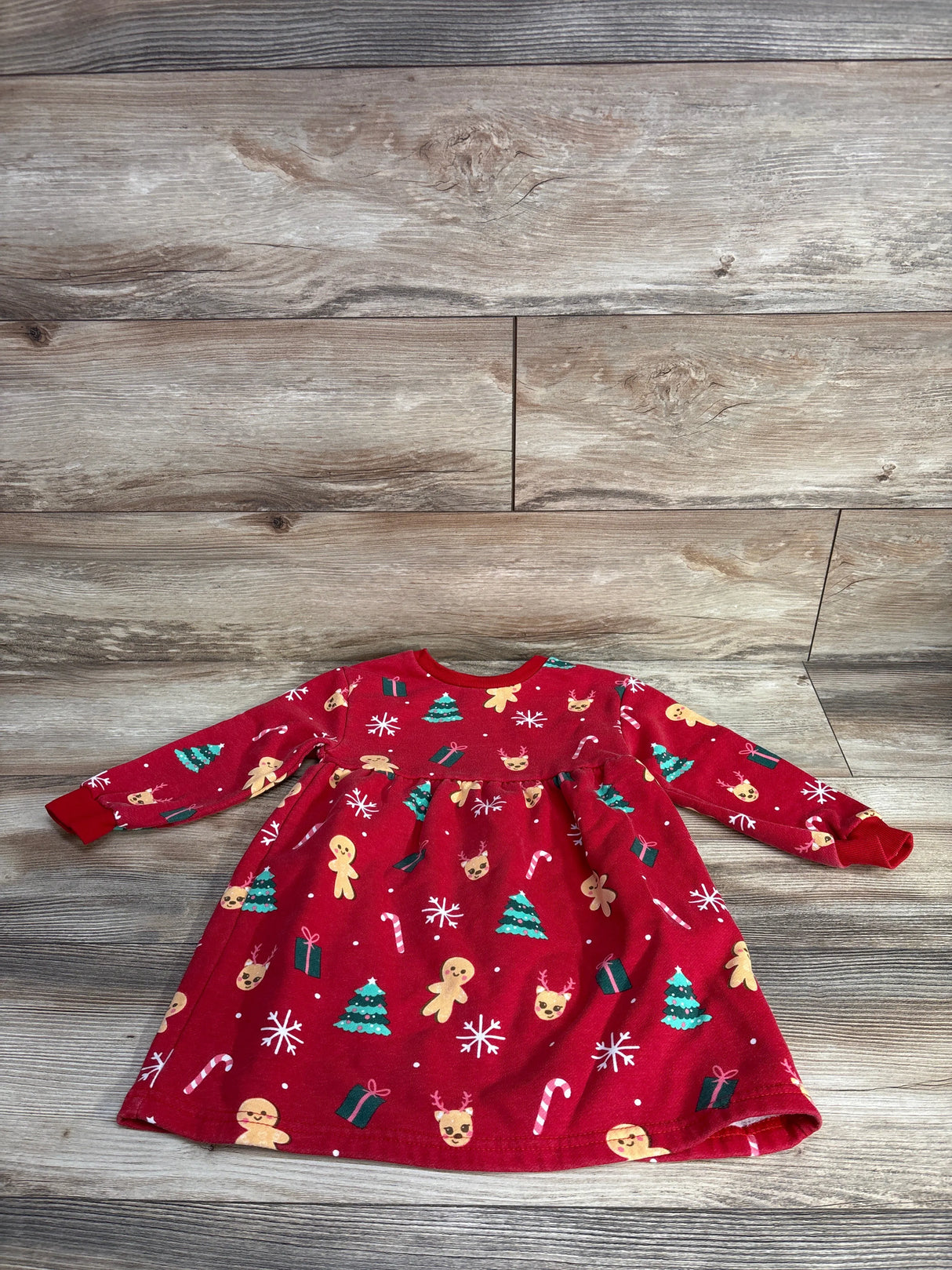 Primark Cares Christmas Sweatshirt Dress Red sz 3-4T