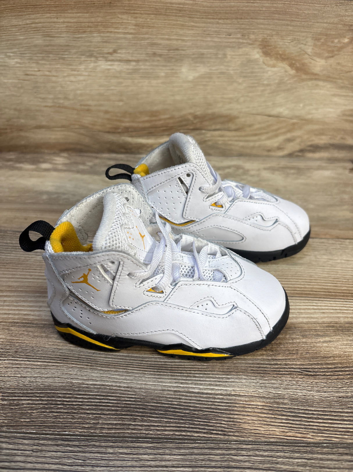 Air Jordan True Flight PS 'White Yellow Ochre' Sneakers sz 8c