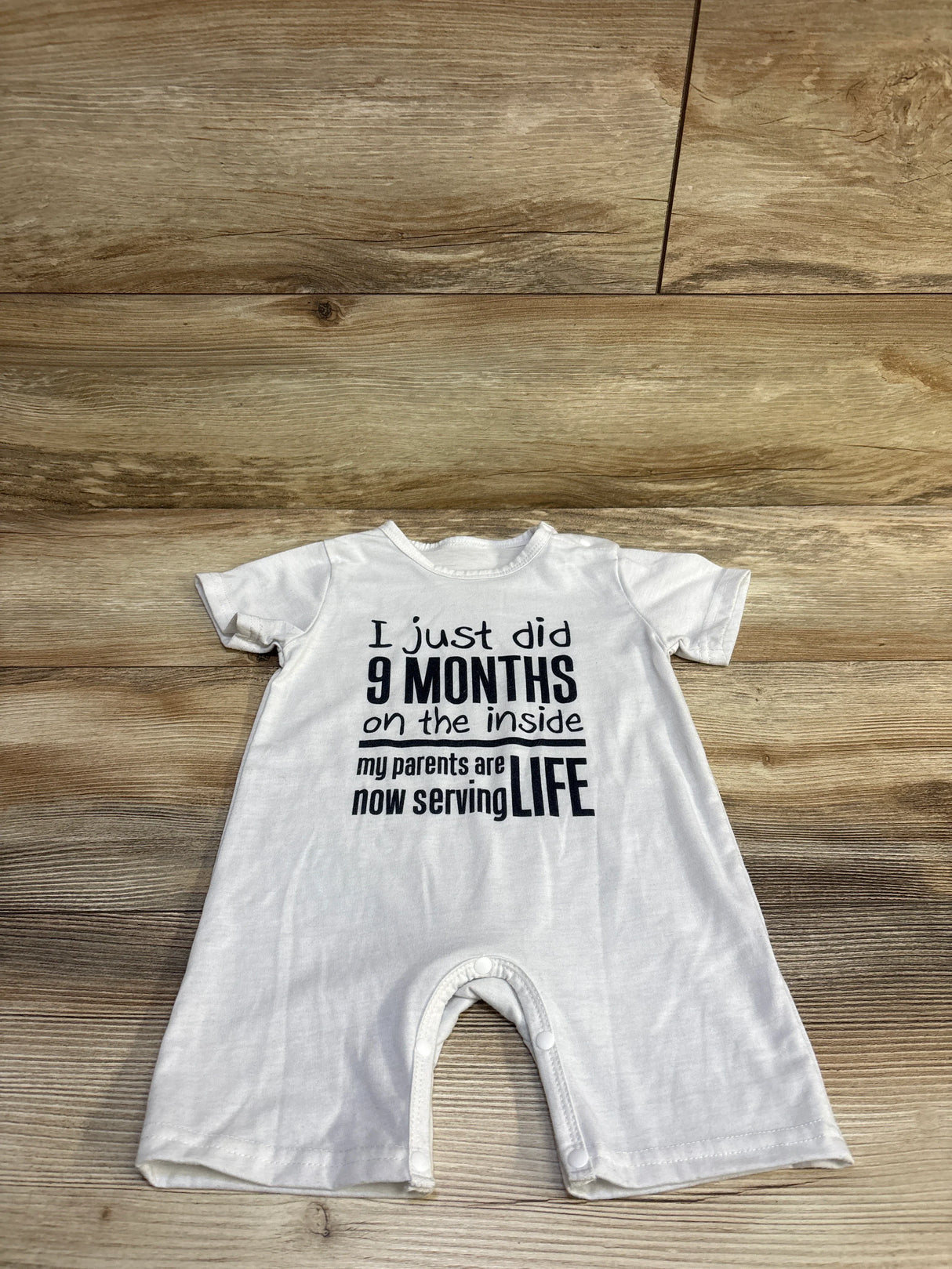 I Just Did 9 Months On The Inside Romper White sz 12-18m