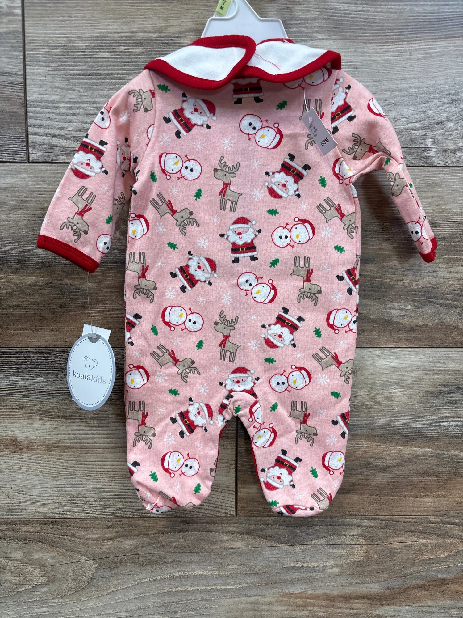 NEW Koala Kids 2pc My First Christmas Sleeper & Bib Set Pink sz 0-3m