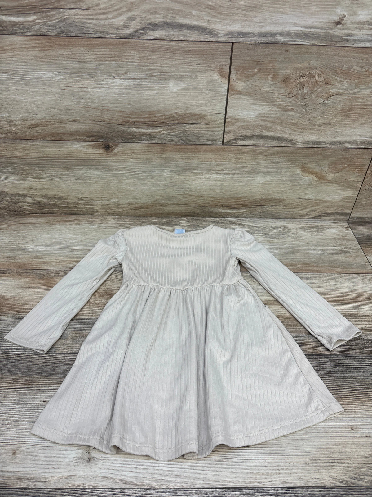 Emma & Elsa Embroidered Long Sleeve Dress Tan sz 2T