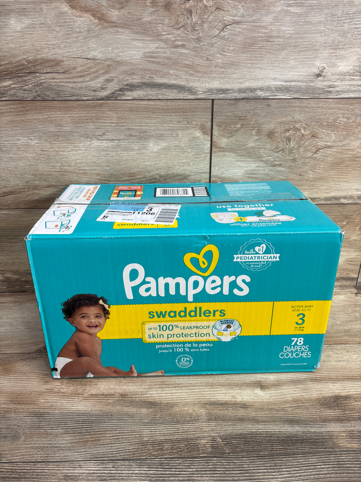 NEW Pampers Swaddlers Diapers Size 3 78ct.