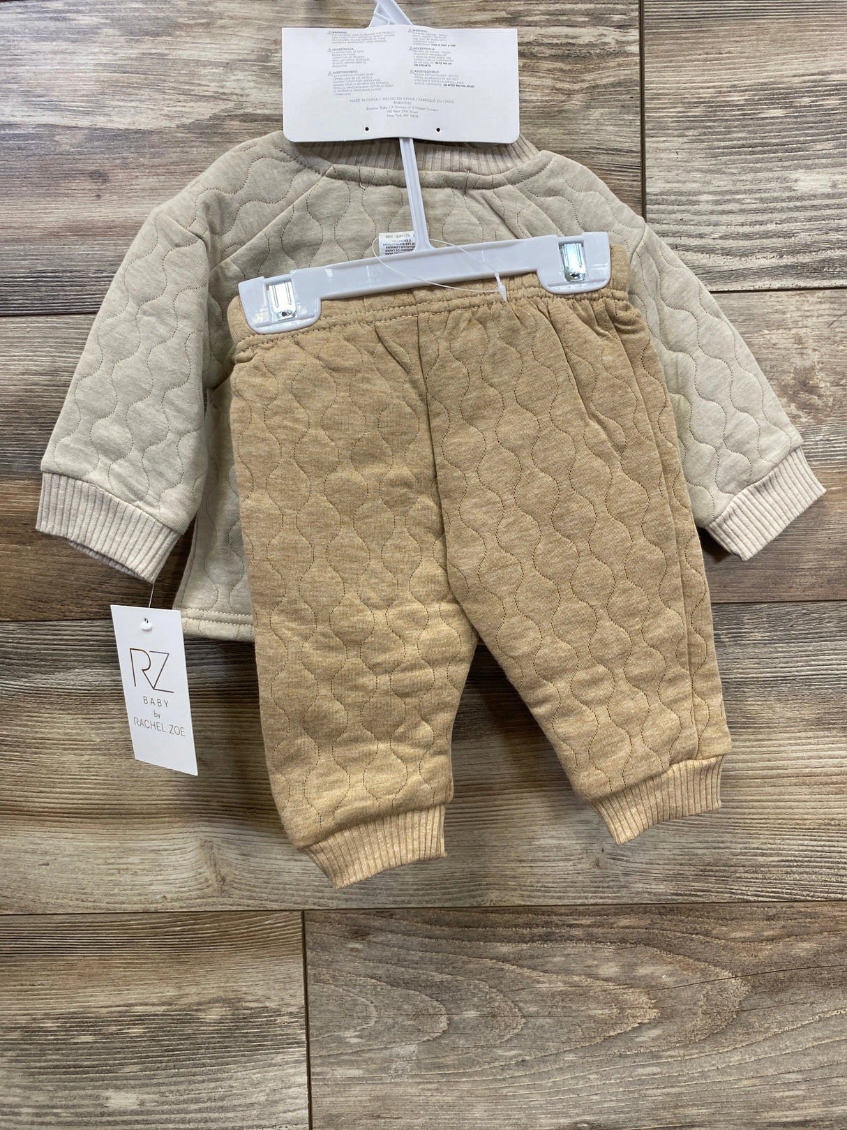 NEW Rachel Zoe 3pc Textured Sweatshirt & Joggers Set Brown sz 6-9m
