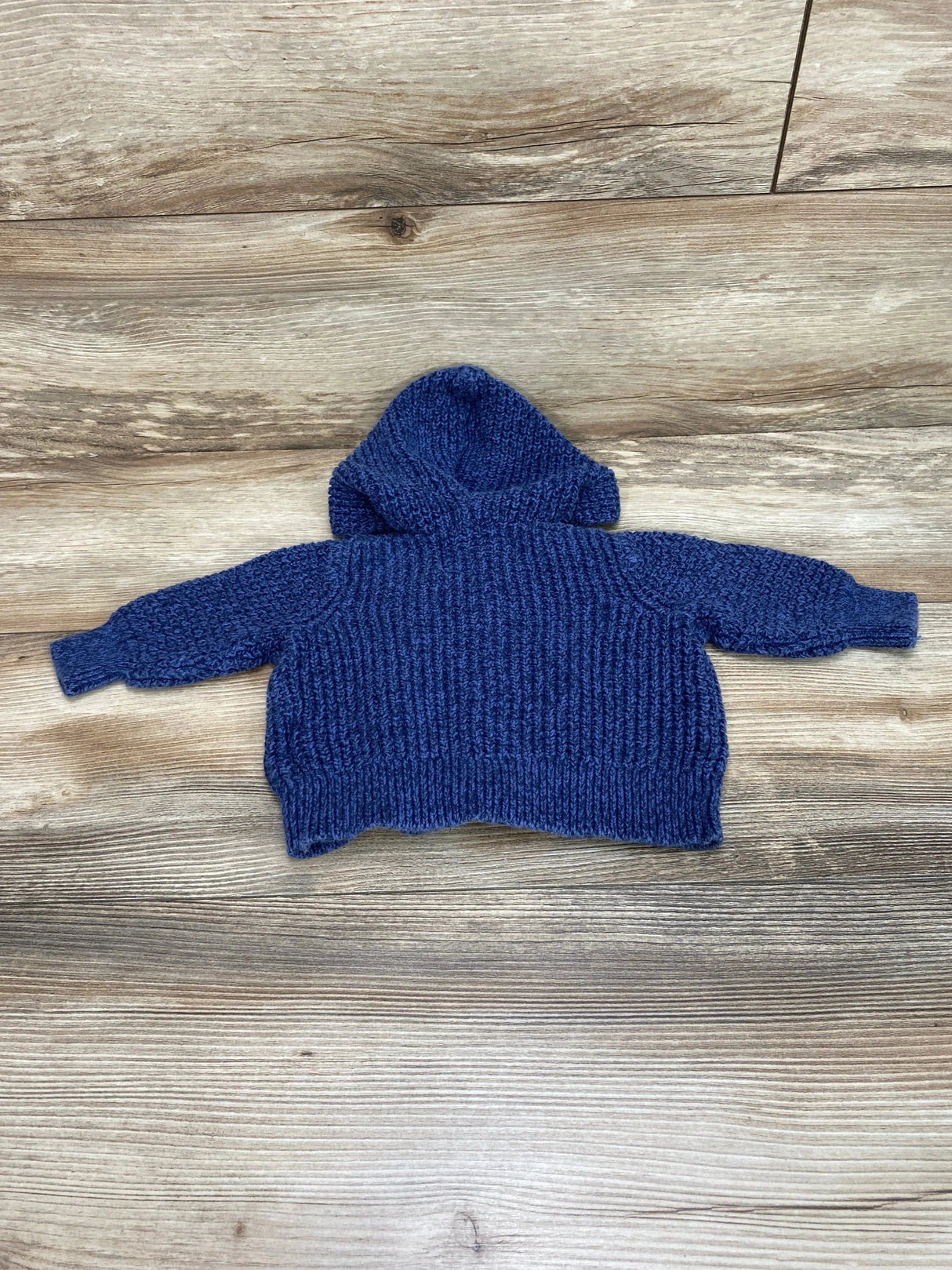 Old Navy Blue Hooded Button-Front Knit Cardigan sz 3-6m - Me n Mommy To Be