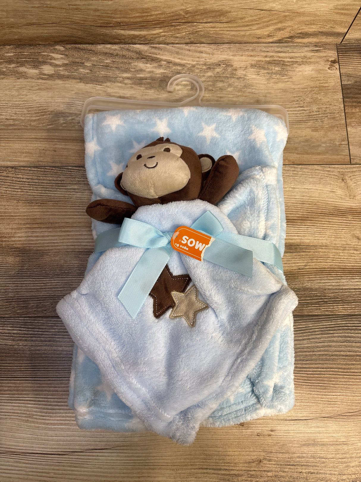 NEW Little Mimos 2pc Plush Blanket & Monkey Security Blanket, Blue