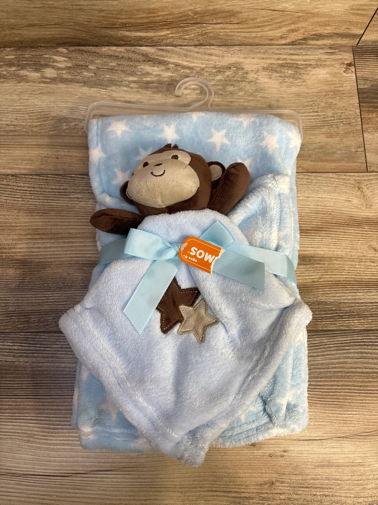 NEW Little Mimos 2pc Plush Blanket & Monkey Security Blanket, Blue