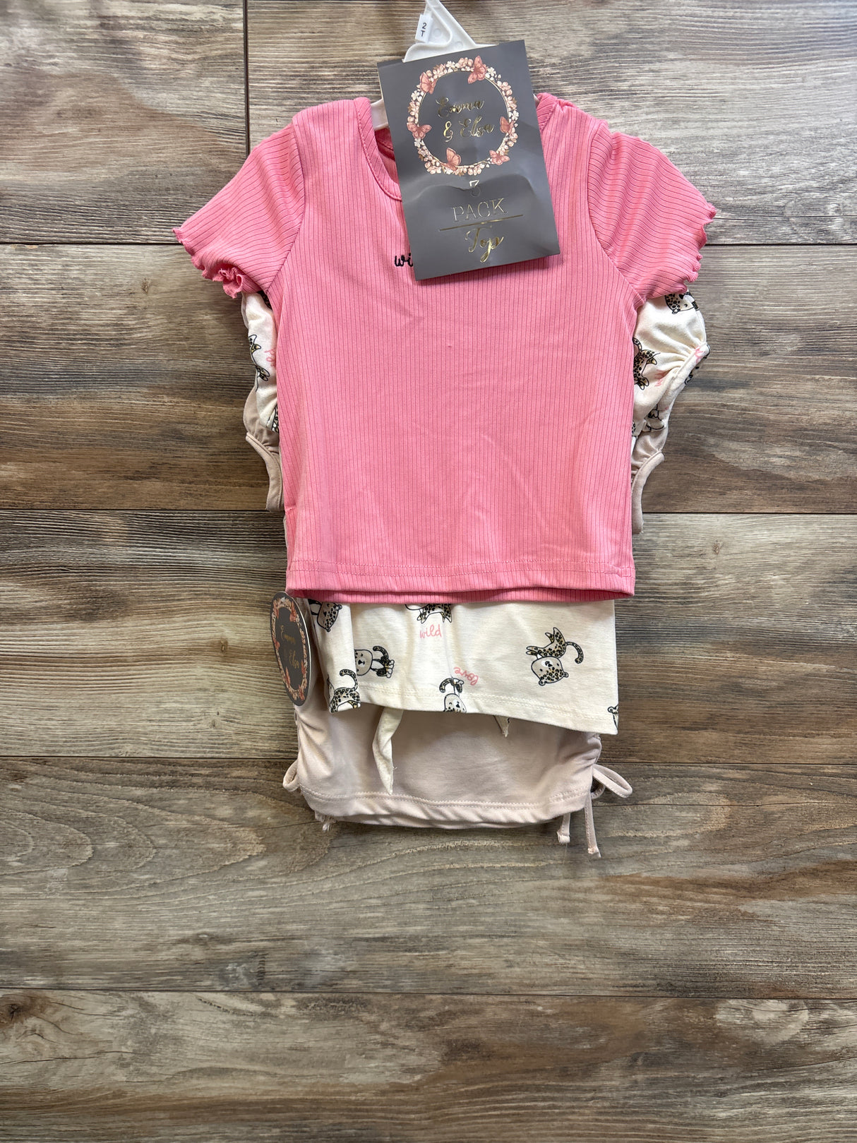 NEW Emma & Elsa 3pk Tops Pink sz 2T