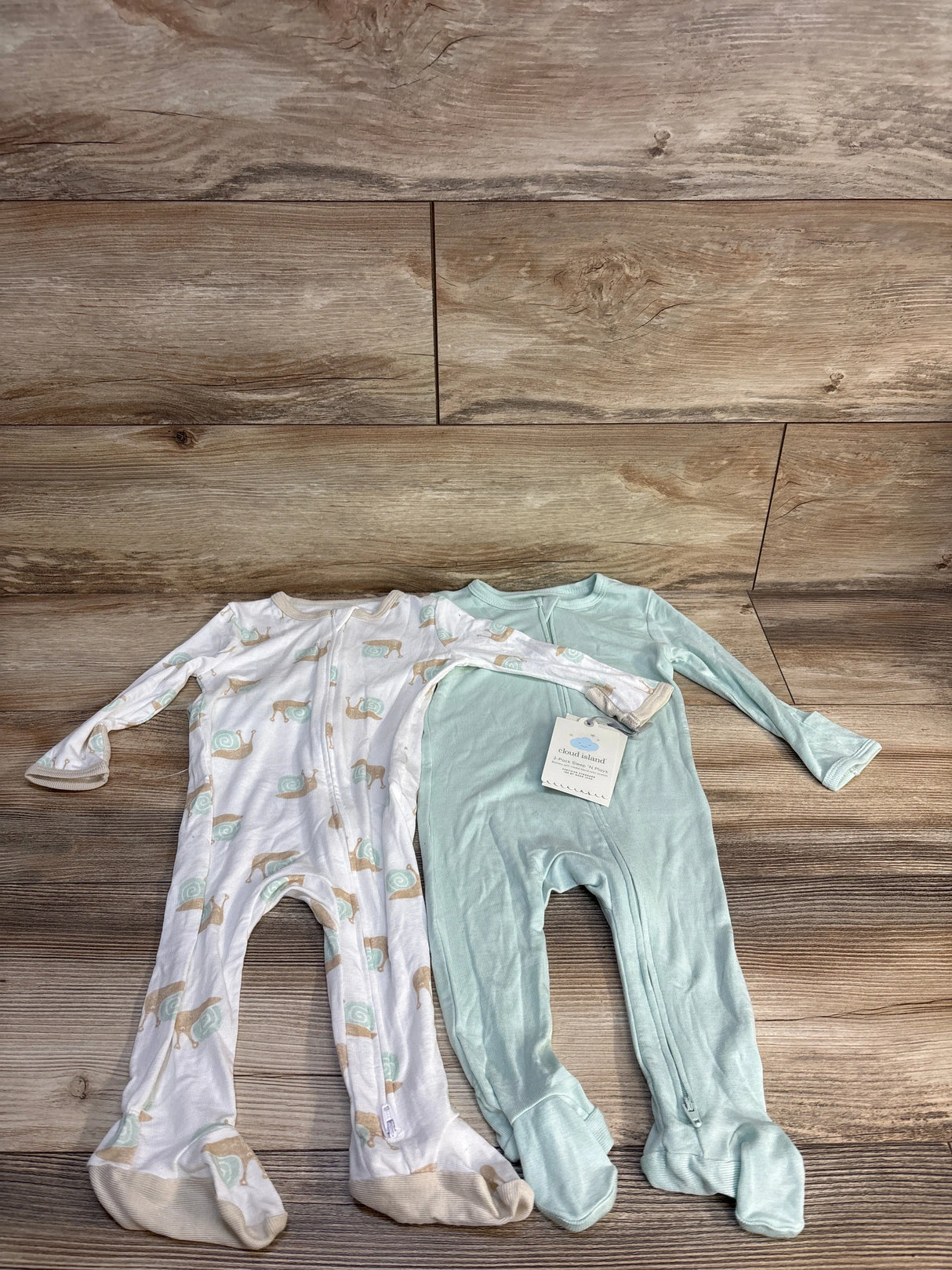 NEW Cloud Island 2pk Soft Modal Sleeper Set Mint sz 6-9m