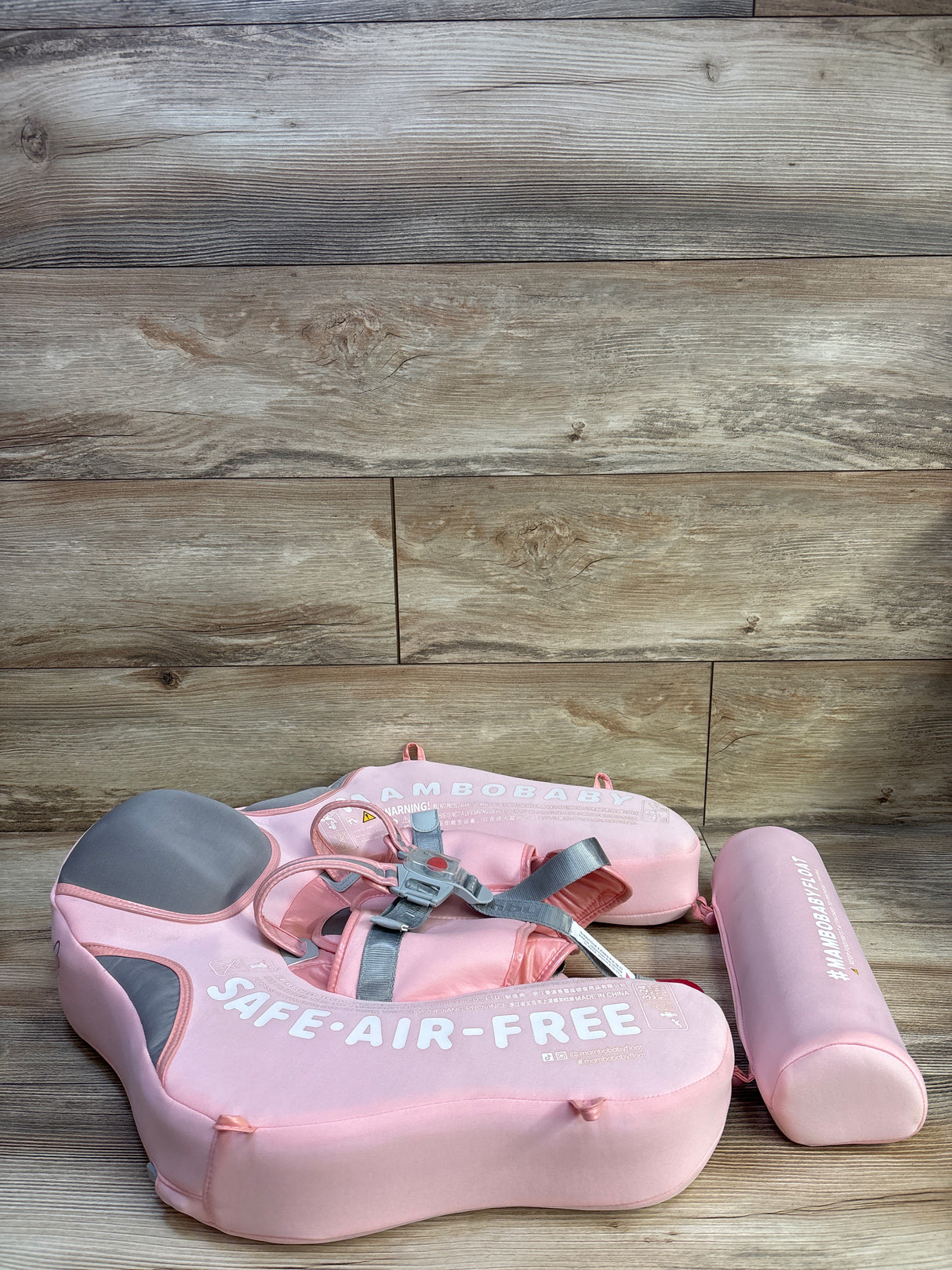 Mambobaby Non-Inflatable Pool Float with Canopy & Tail Pink 13-40lbs