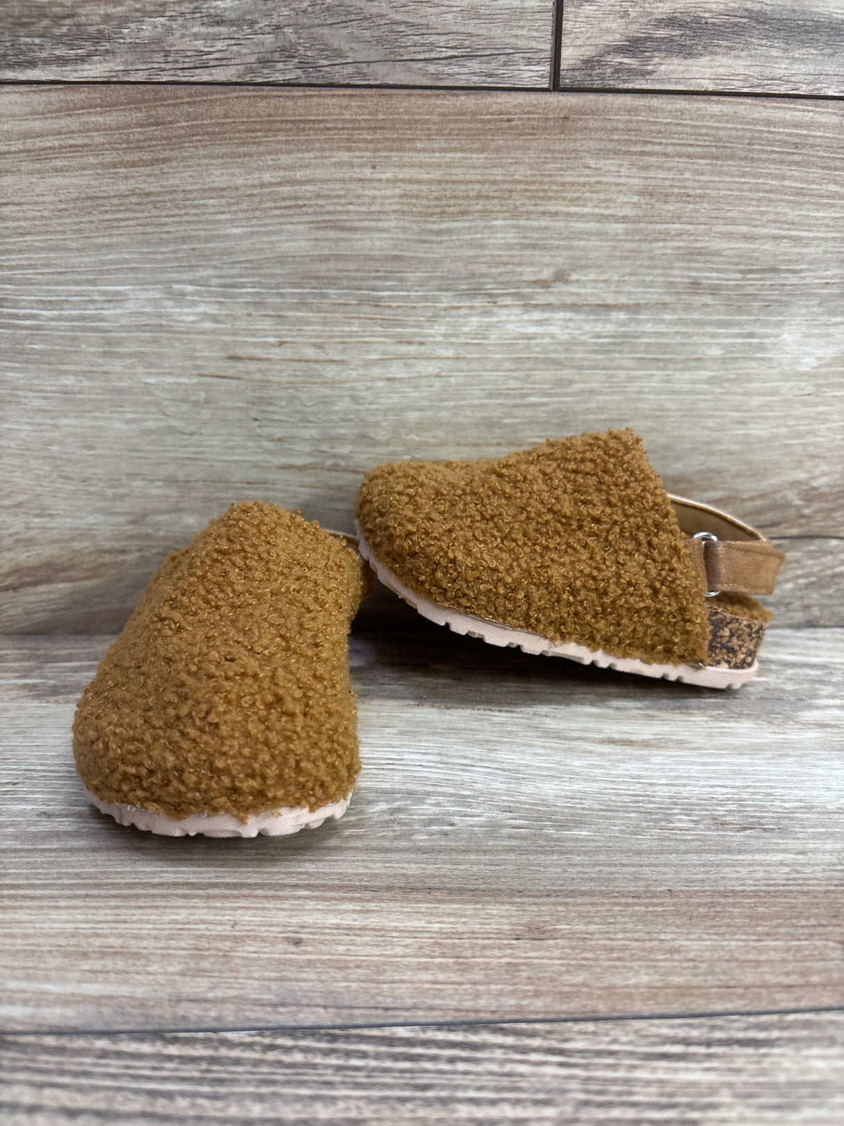 First Steps Faux Sherpa Clogs Brown sz 5c