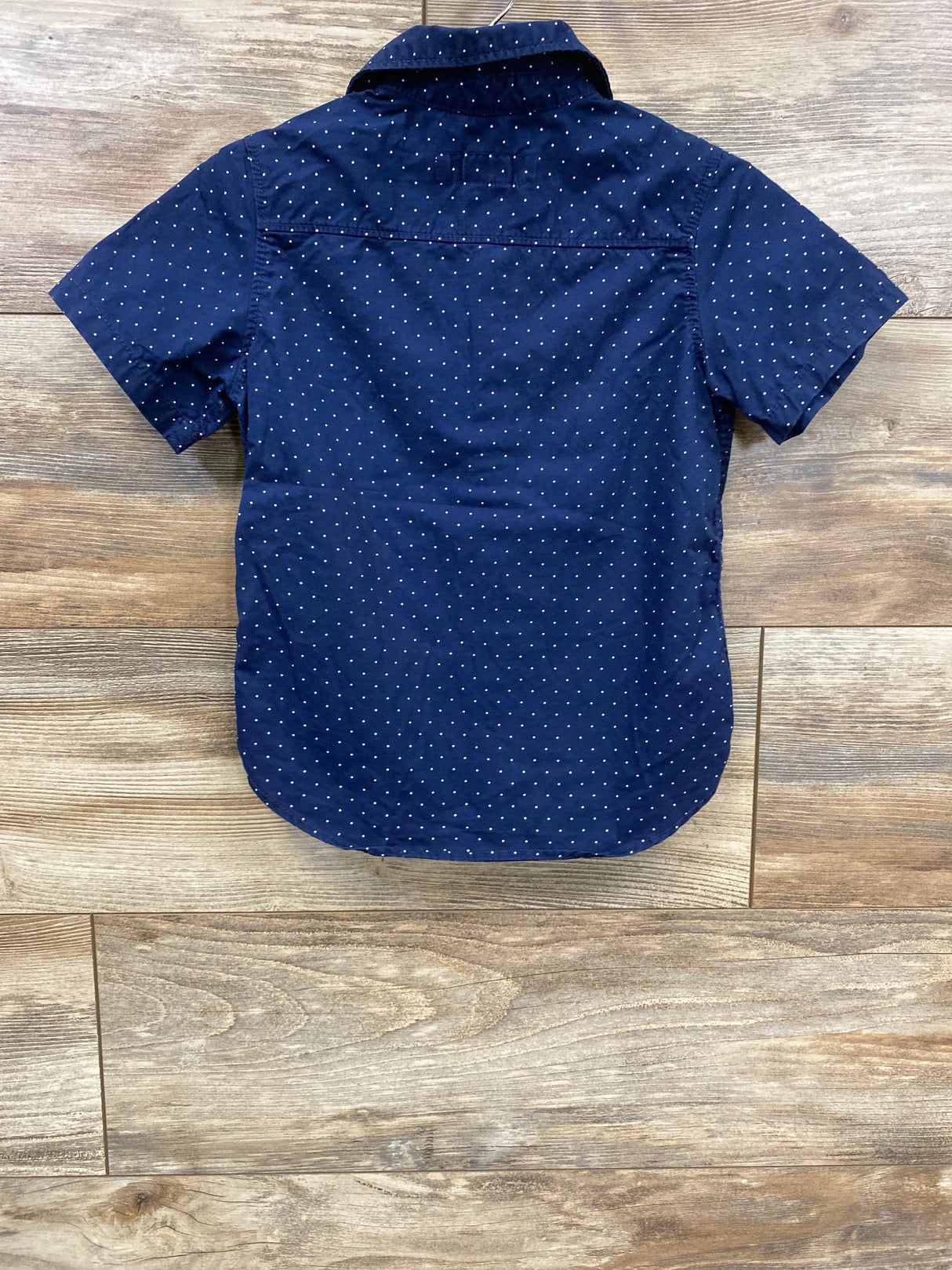 H&M Polka Dot Button Up Shirt Navy sz 4T