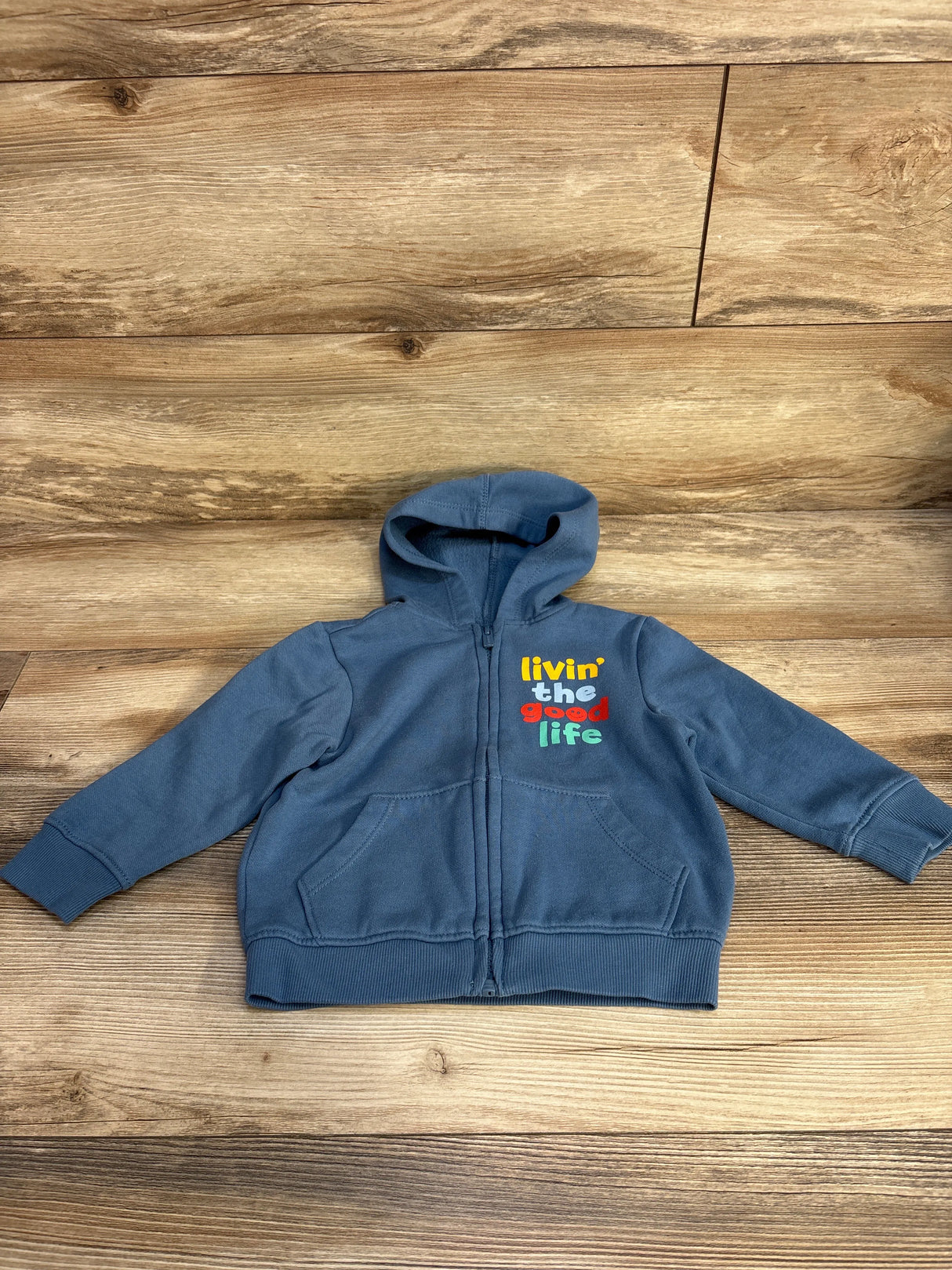 Old Navy Livin' The Good Life Full Zip Hoodie Blue sz 18-24m - Me n Mommy To Be