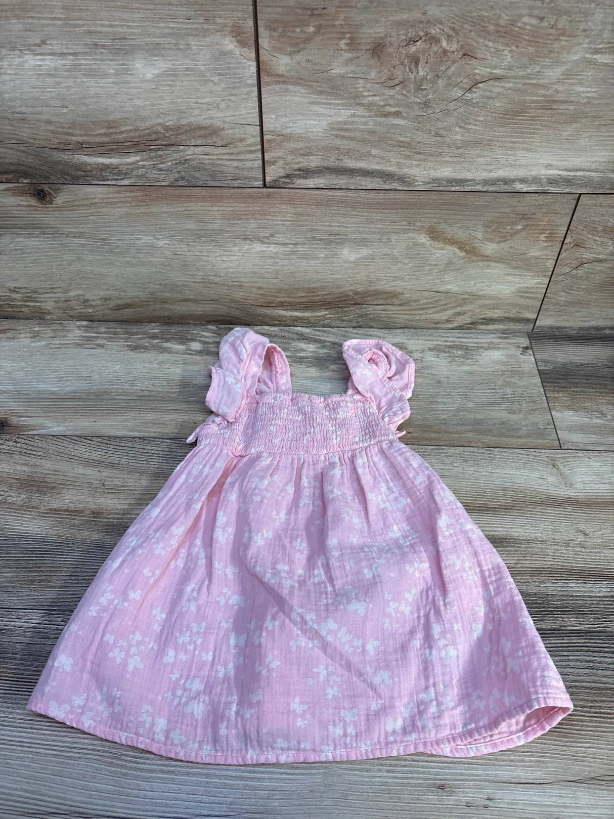 Cat & Jack Smocked Gauze Dress Pink sz 18m