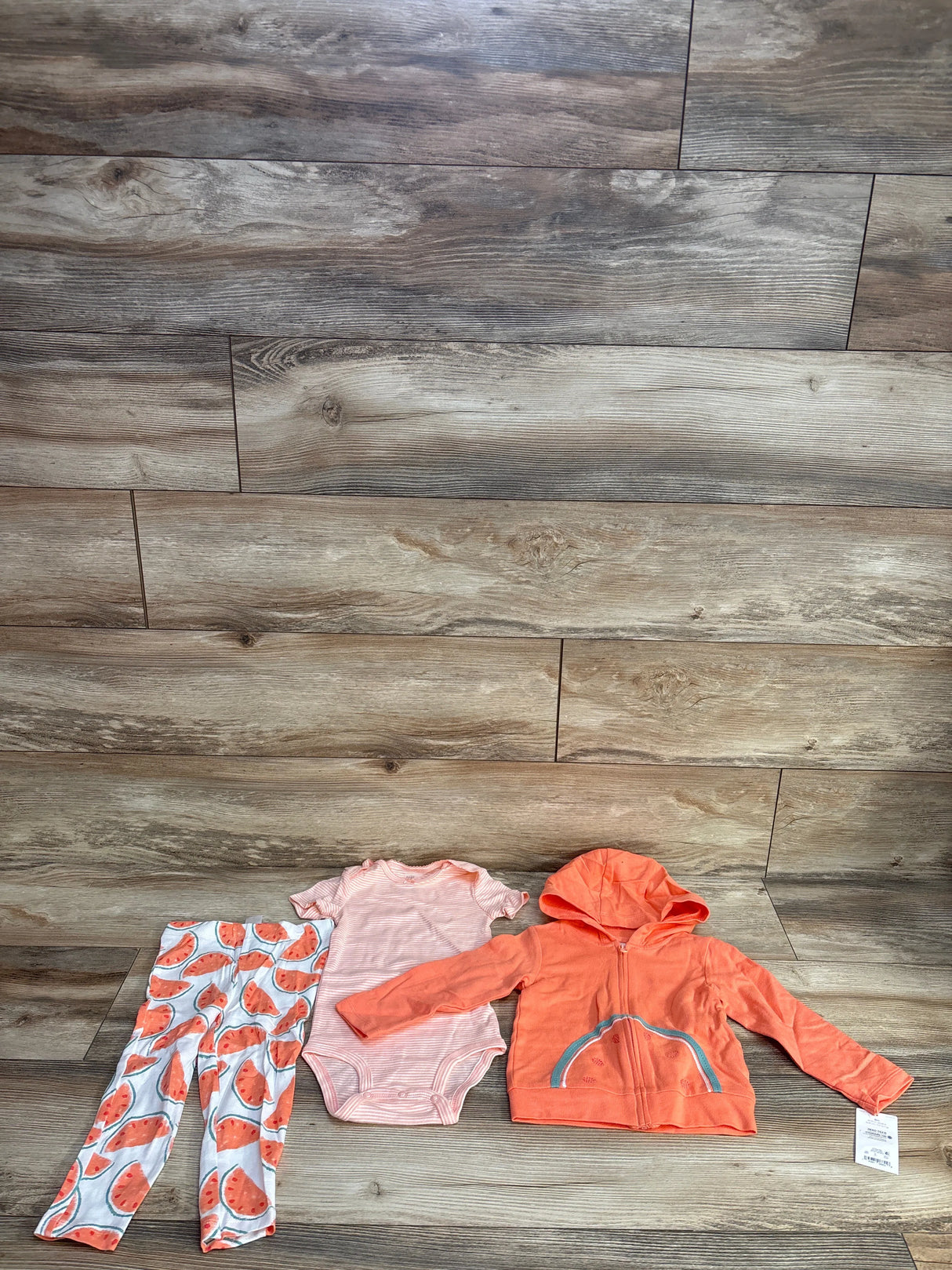 NEW Just One You 3pc Watermelon Full Zip Jacket Set Peach sz 18m