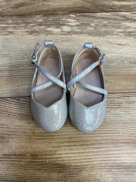 Children's Place Glitter Cross Strap Ballet Flats Metallic sz 4c - Me n Mommy To Be