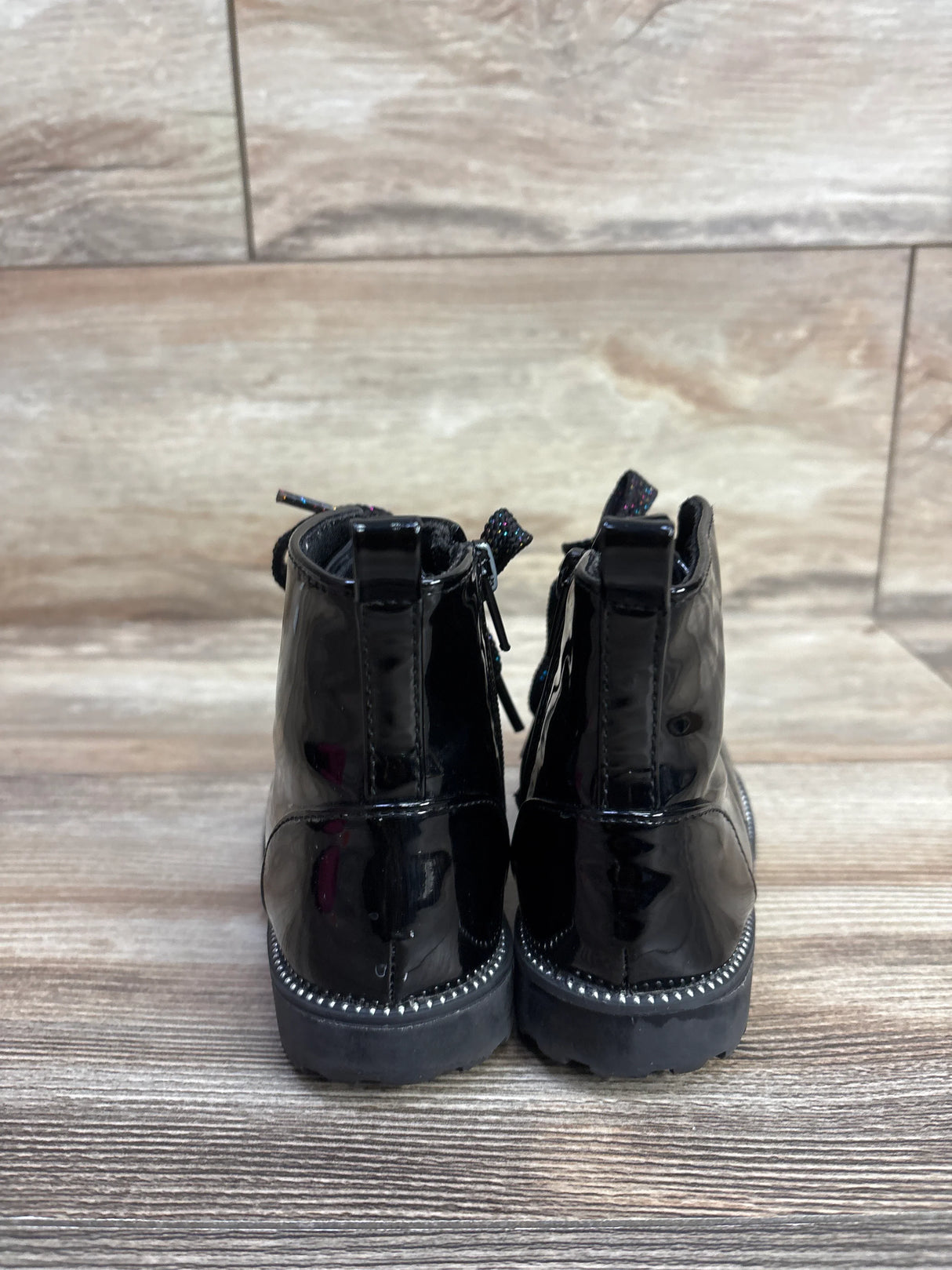 SEYCHELLES Patent Leather Lace-Up Boots Black sz 8c