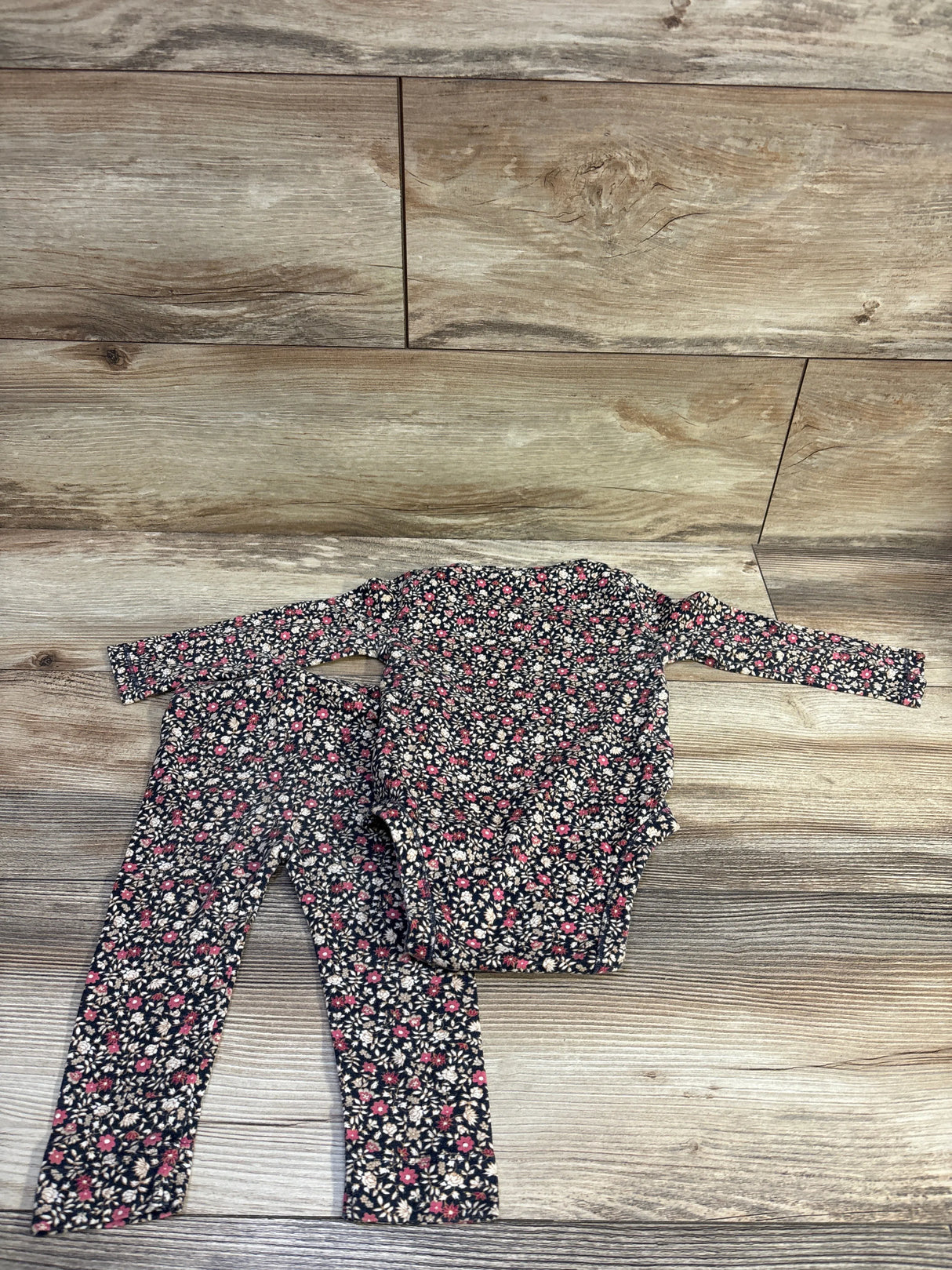 Old Navy 2pc Floral Bodysuit & Pants Set Black sz 12-18m