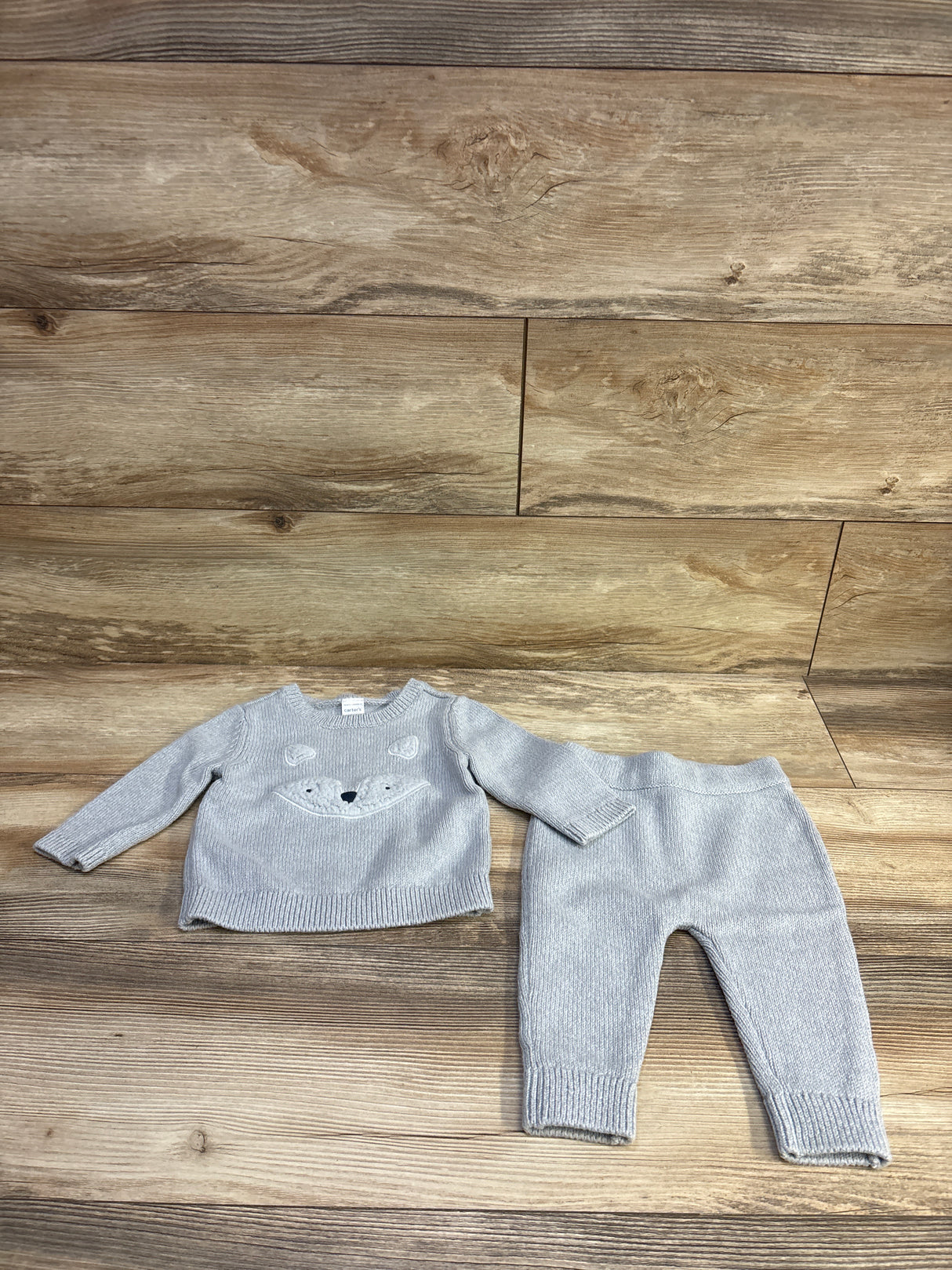 Carter's 2pc Knit Sweater & Pants Set Grey sz 9m