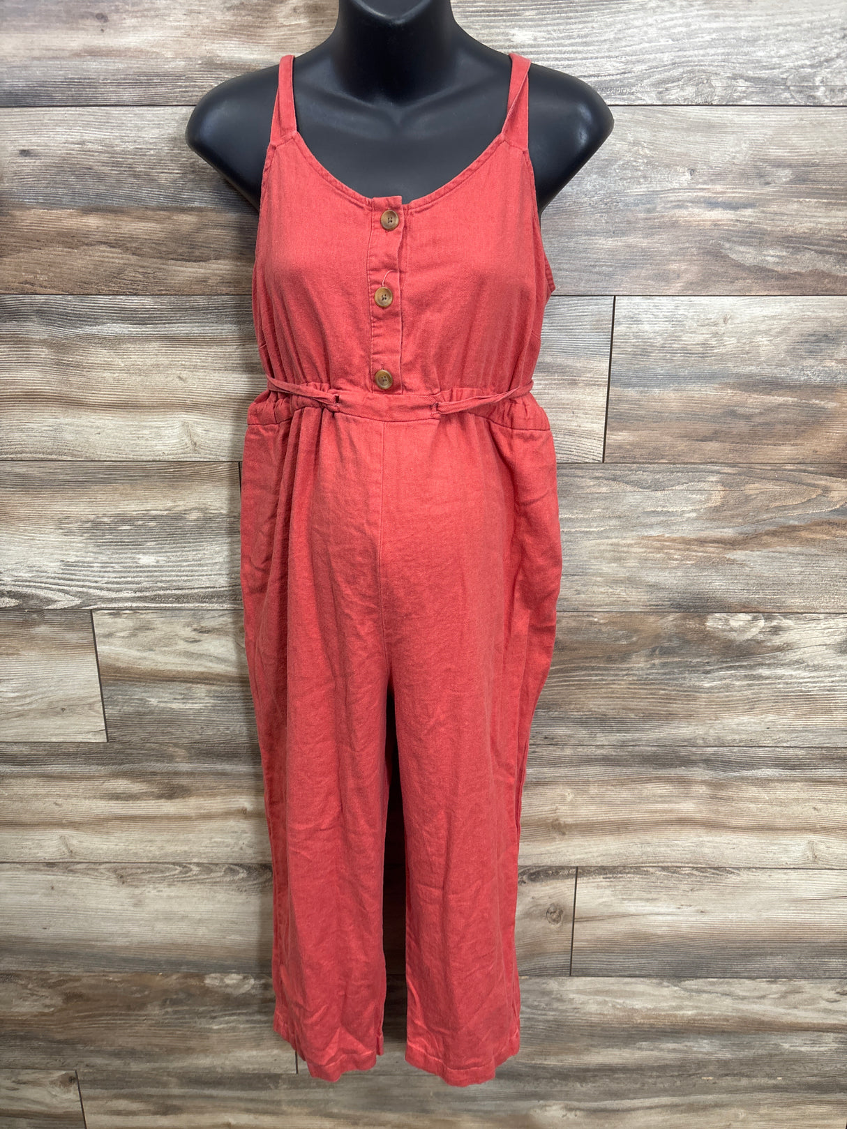 Isabel Maternity Tank Jumpsuit Red sz Small