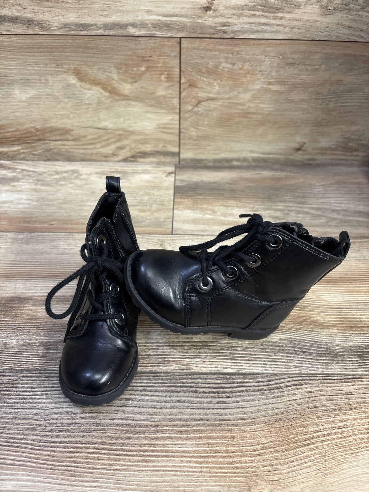 Old Navy Faux-Leather Combat Boots Black sz 6c