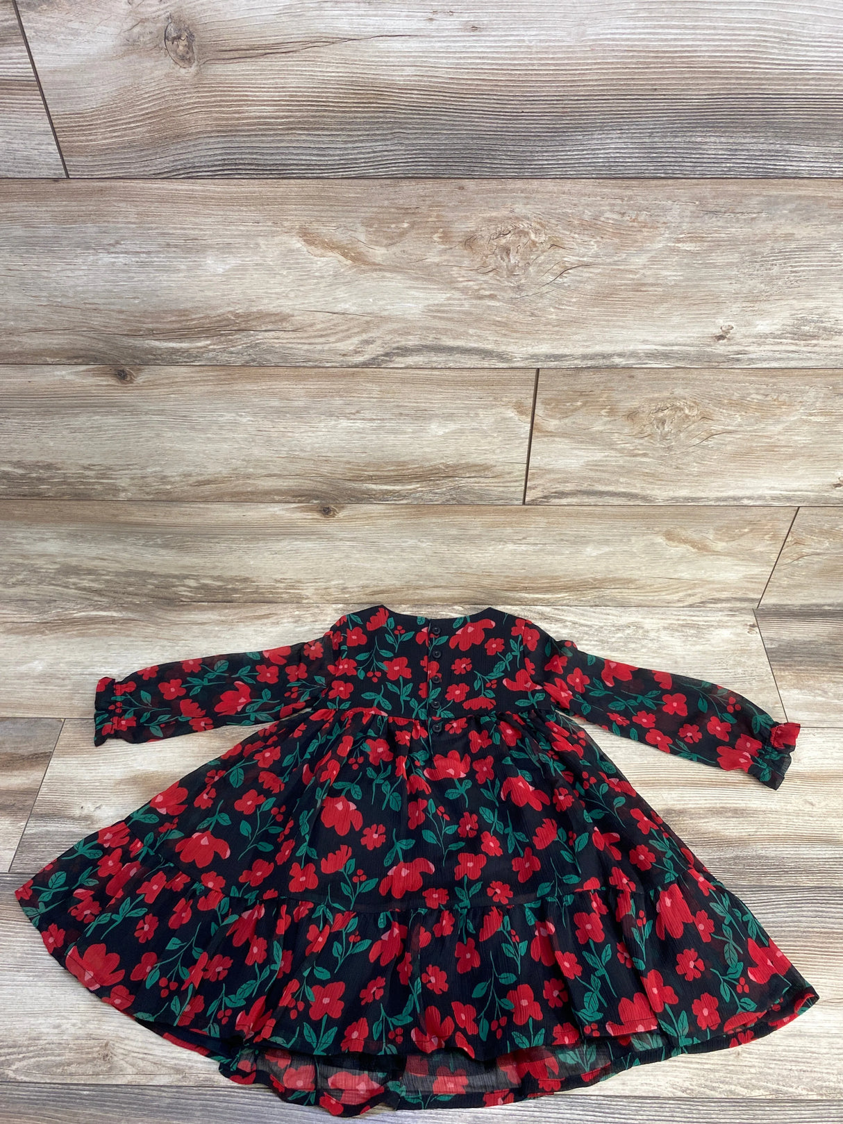 Child of Mine Floral Long Sleeve Dress Black sz 3T