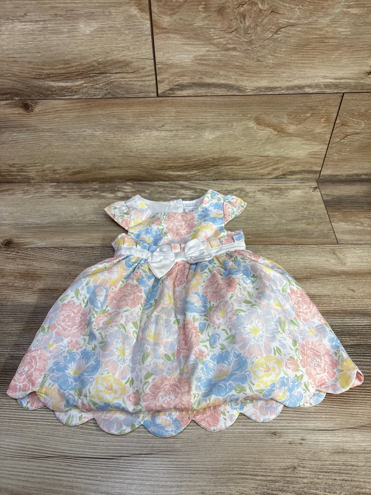 Tahari Sleeveless Floral Dress White sz 18m