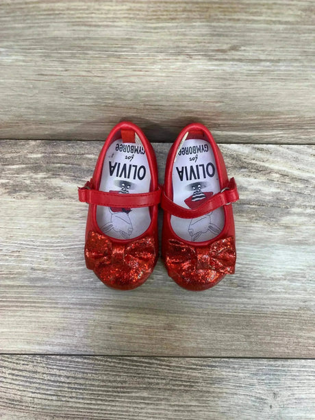 Gymboree x Olivia Glitter Ballet Flats Red Sz 4c - Me n Mommy To Be