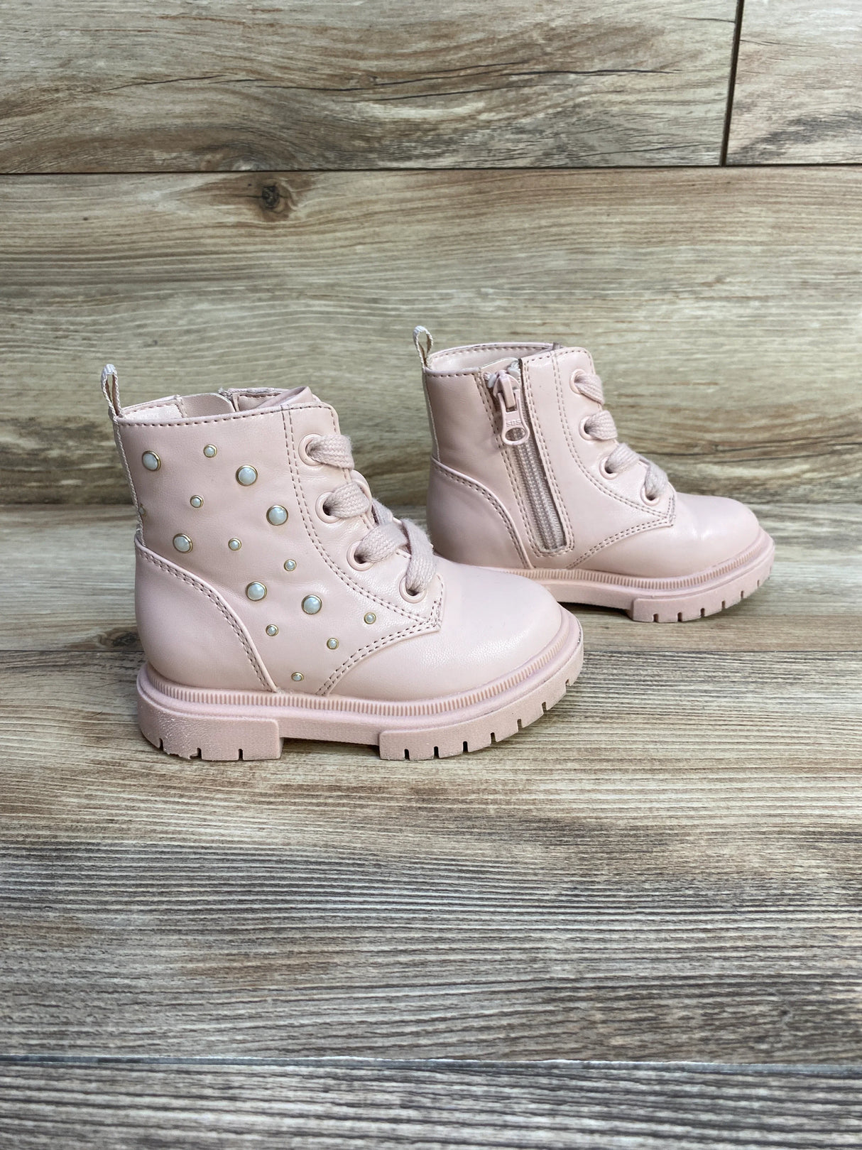 Cat & Jack Amaya Lace-Up Combat Boots Pink sz 6c - Me n Mommy To Be