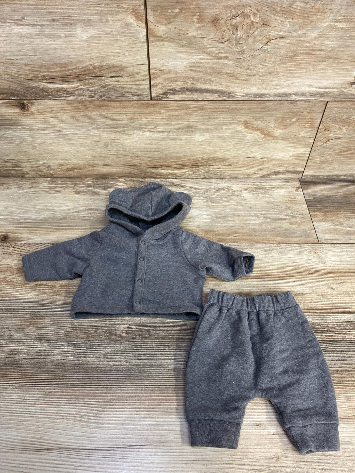 Mighty Goods 2pc Button Up Hoodie & Pants Set Grey sz Preemie