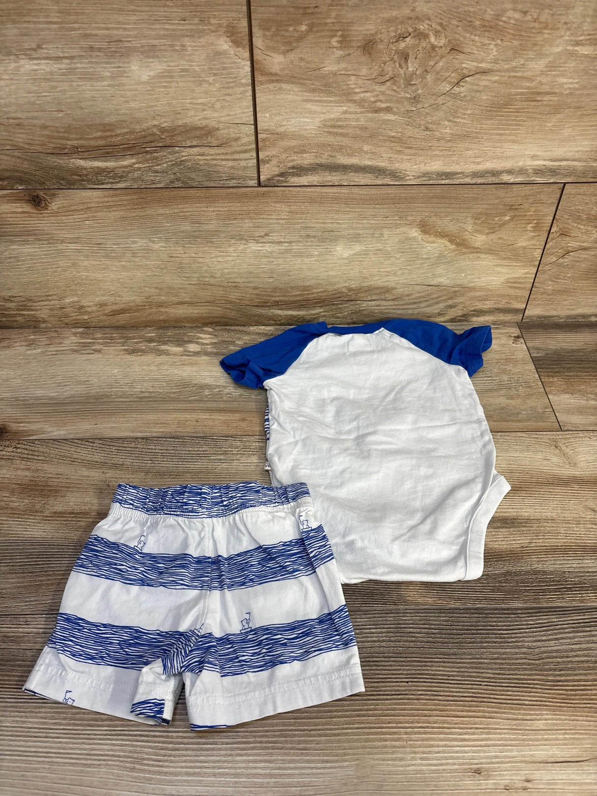 Baby Gap 2pc Boat Bodysuit & Shorts Set Blue sz 3-6m