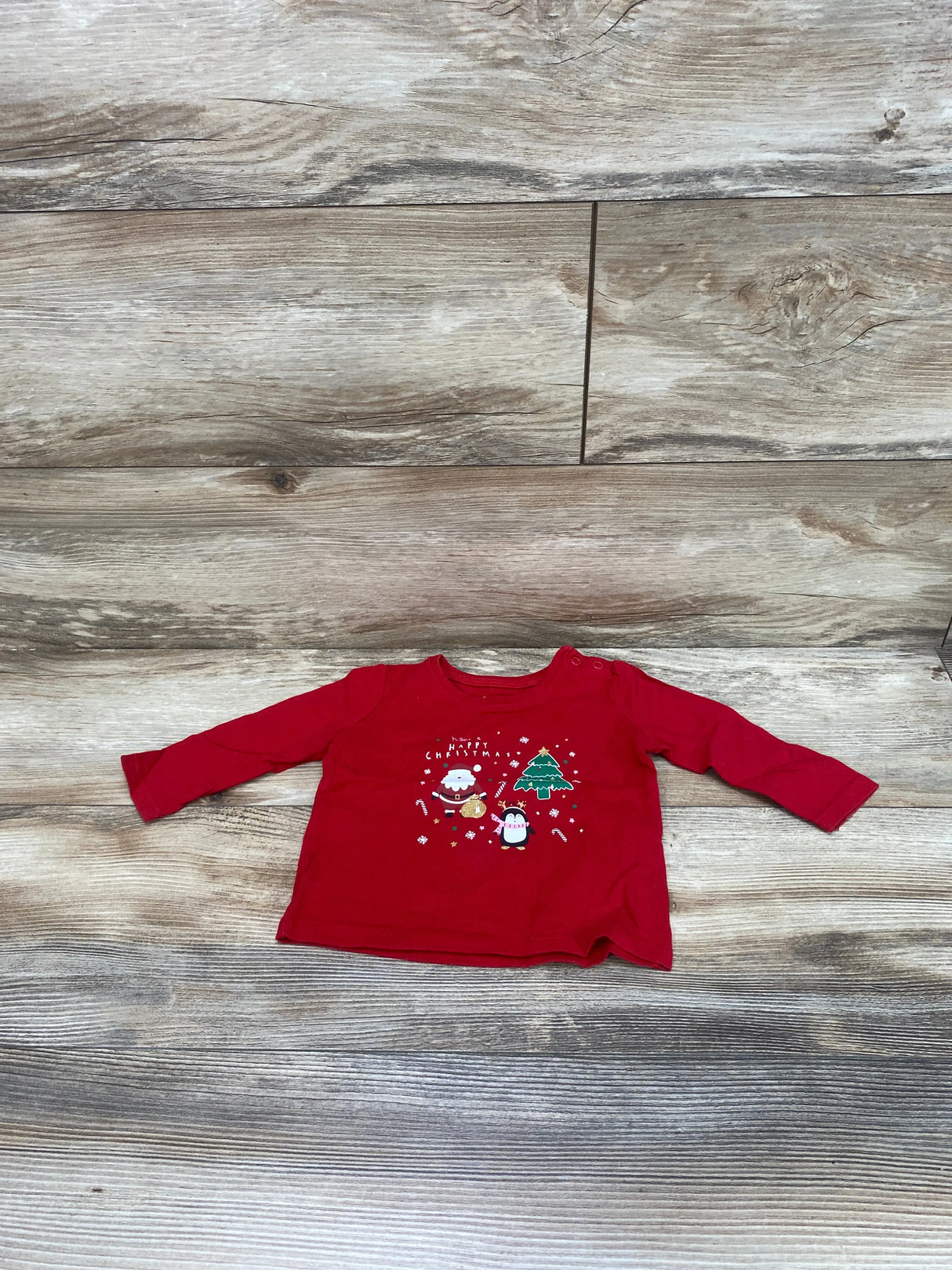 Primark Cares Have A Happy Christmas Shirt Red sz 6-9m - Me n Mommy To Be