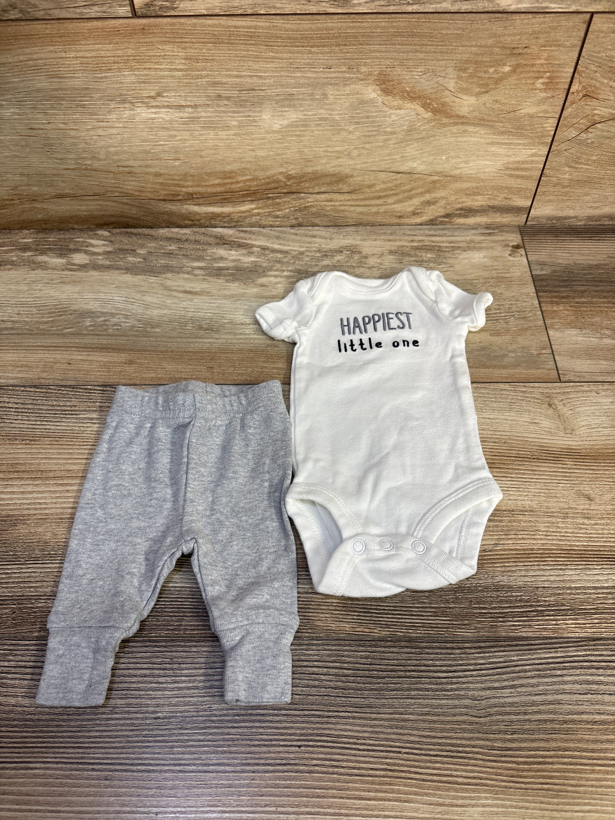 Just One You 2pc Happiest Little One Bodysuit & Bottoms Set White sz Preemie