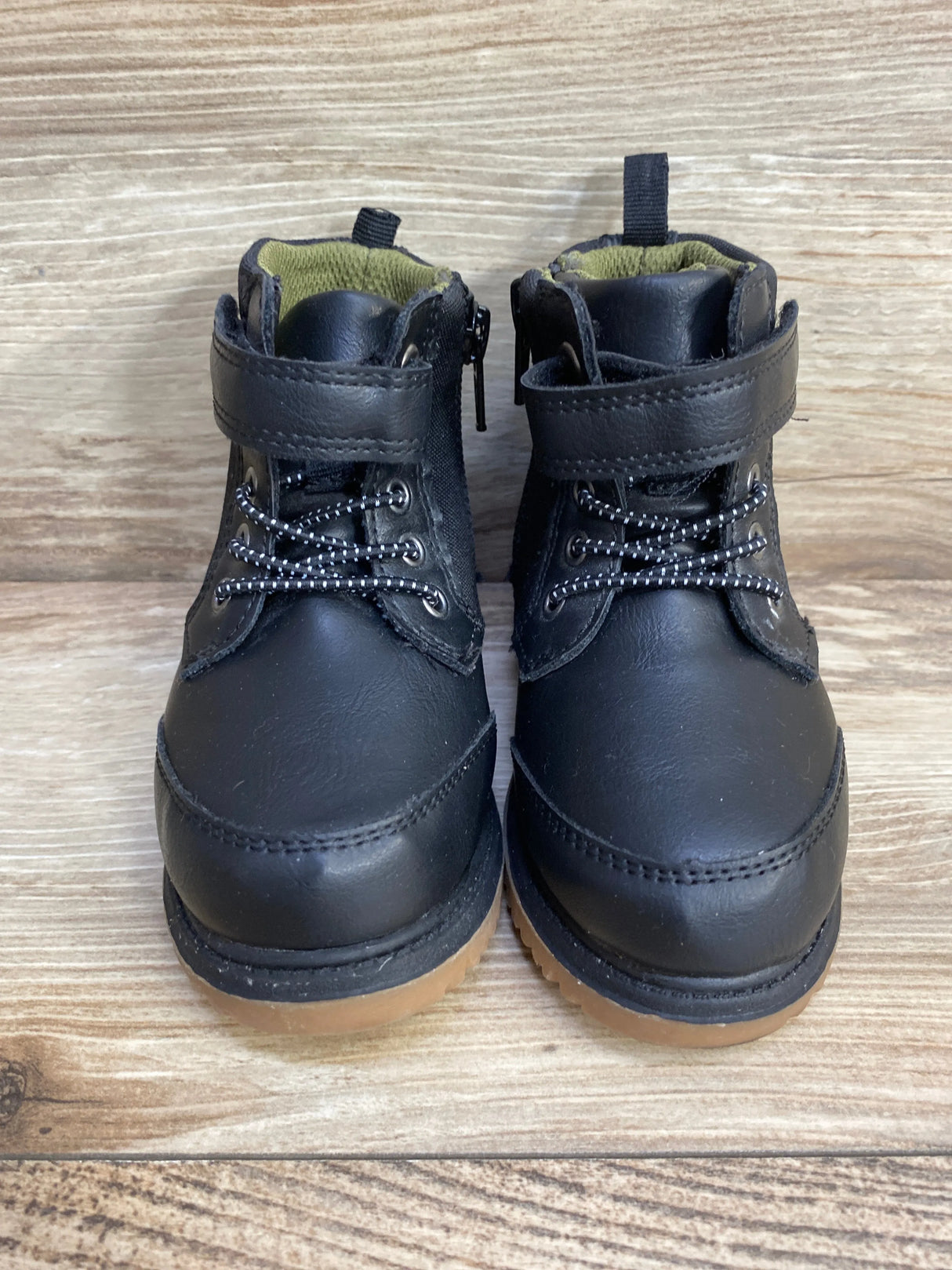 Wonder Nation Toddler Boys Combat Boots Black Sz 6c - Me n Mommy To Be