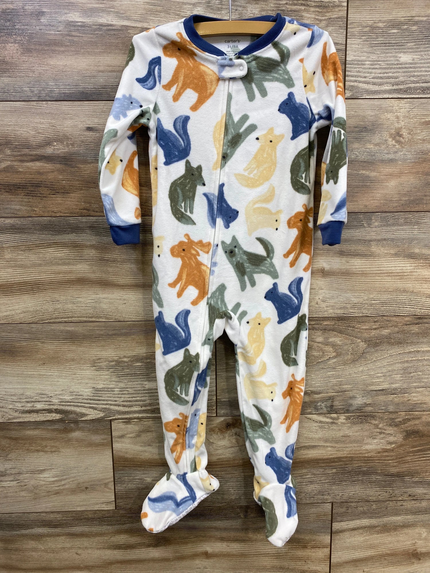 NEW Carter's Animal Blanket Sleeper White sz 3T