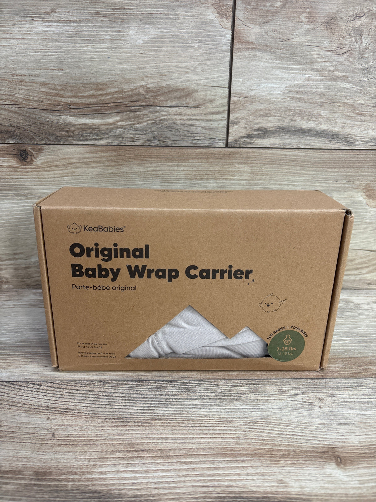 KeaBabies Original Baby Wrap Carrier - Grey 7-35lbs