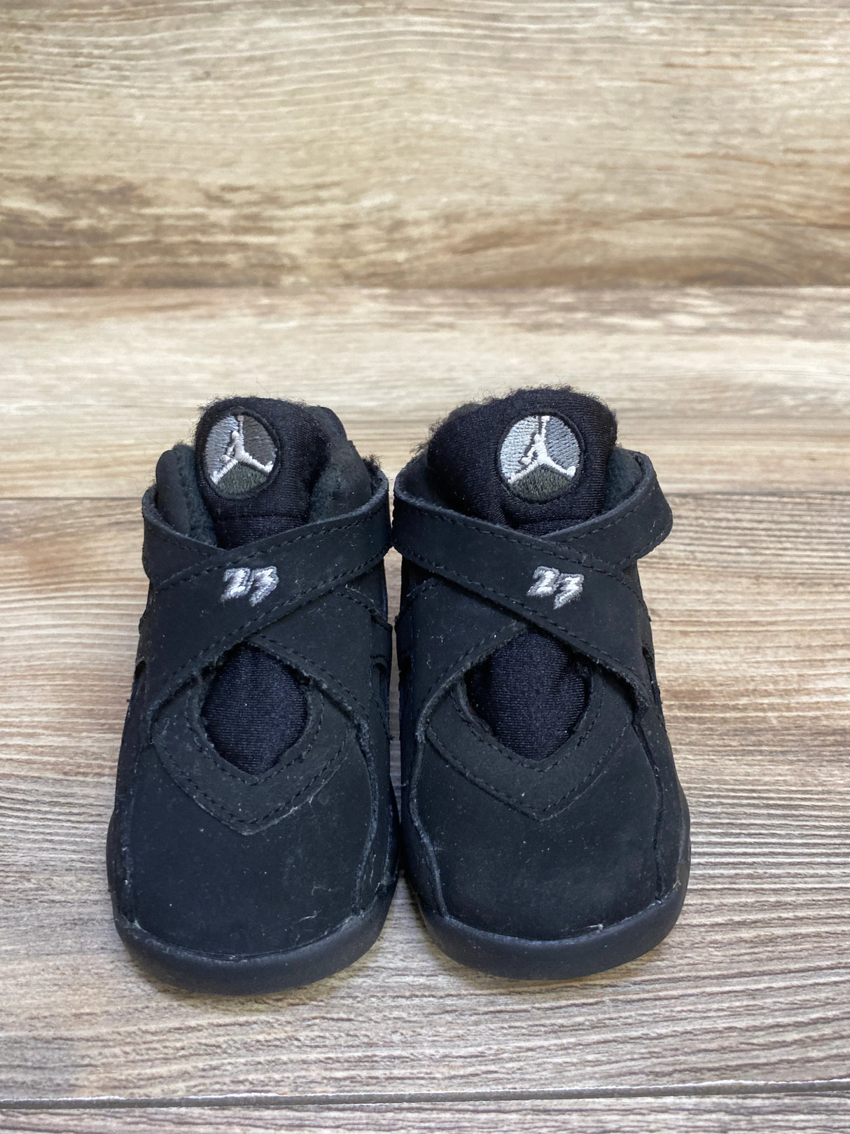 Air Jordan 8 Retro BT 'Chrome' Sneakers, Black sz 3c