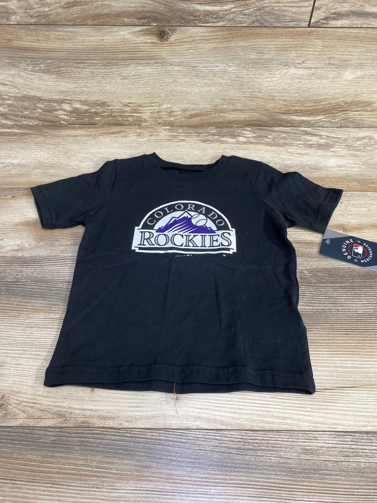 NEW MLB Colorado Rockies Black Primary Team Logo T-Shirt sz 4T - Me n Mommy To Be
