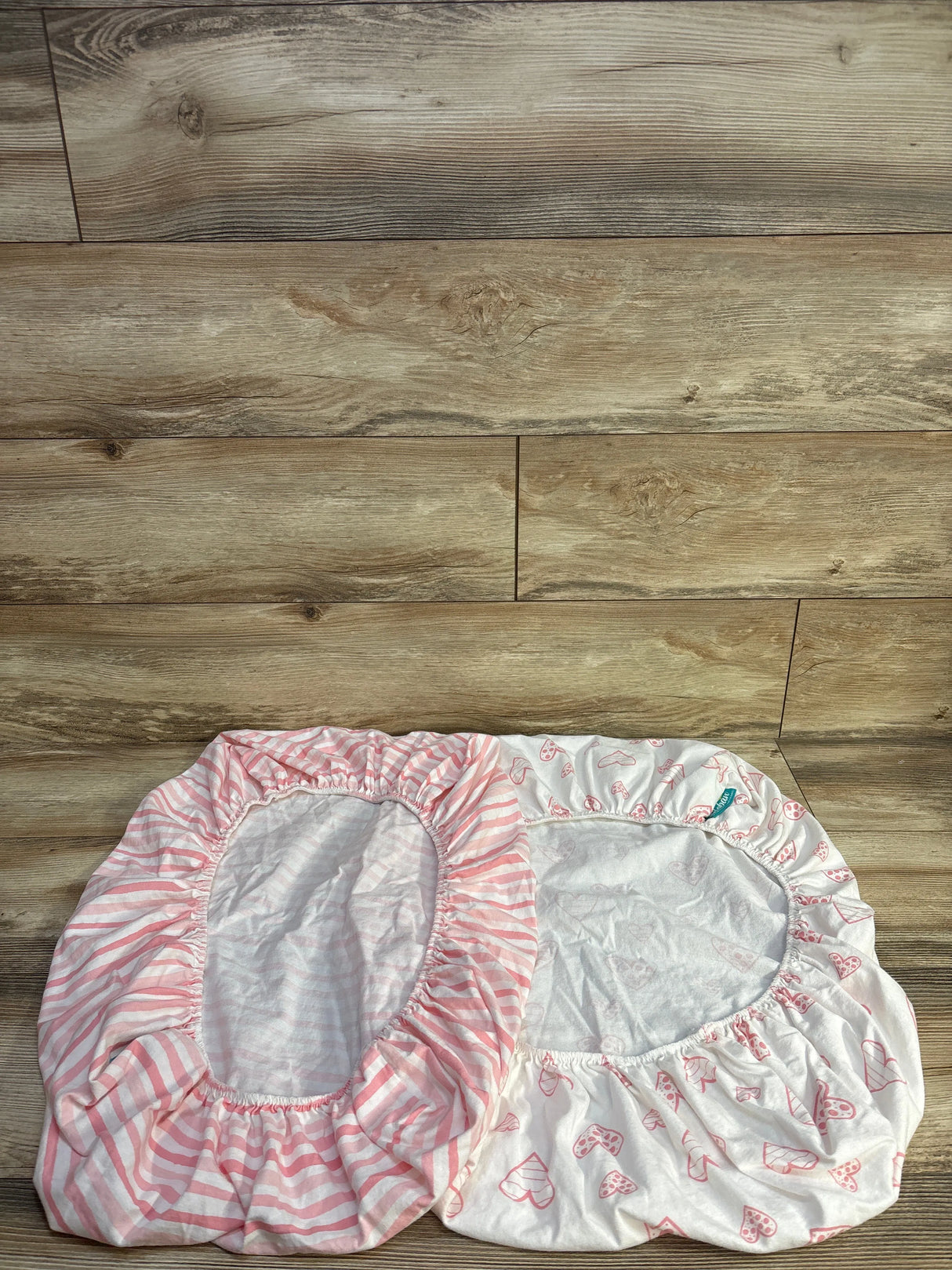 Biloban 2pk Fitted Bassinet Sheets White/Pink