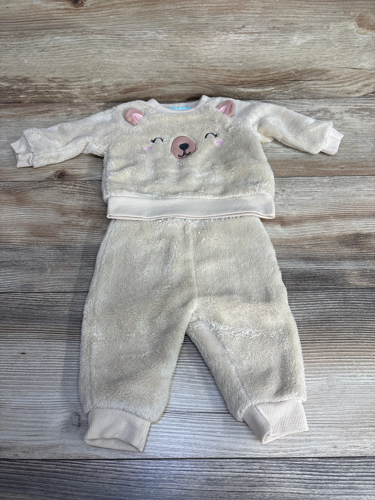Pekkle 2pc Plush Bear Sweatshirt Set Tan sz 3m