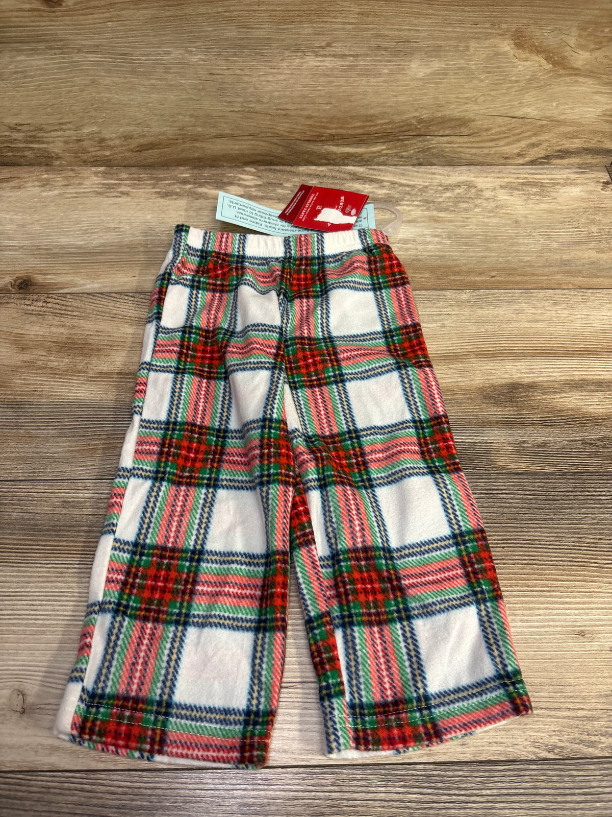 NEW Wondershop Fleece Plaid Pajama Pants White sz 18m