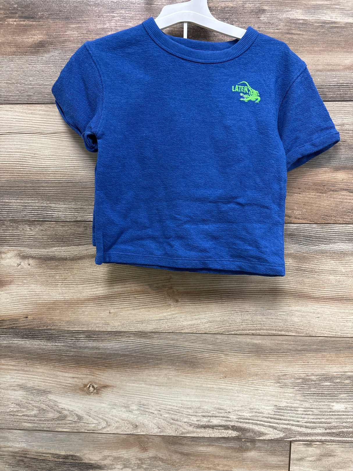 NEW Cat & Jack 2Pc French Terry Later Gator Shirt & Short Set Blue sz 18m