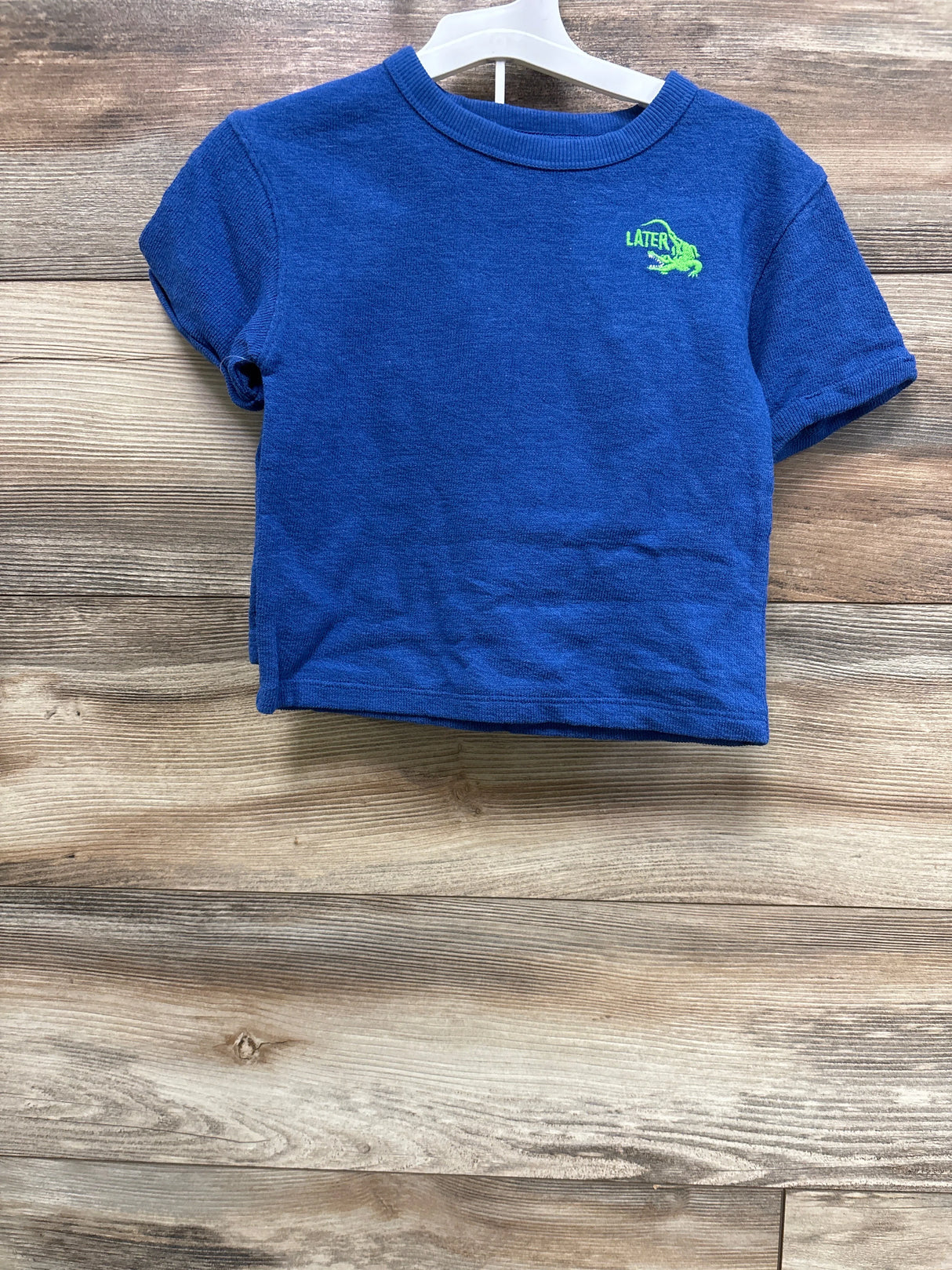 NEW Cat & Jack 2Pc French Terry Later Gator Shirt & Short Set Blue sz 18m