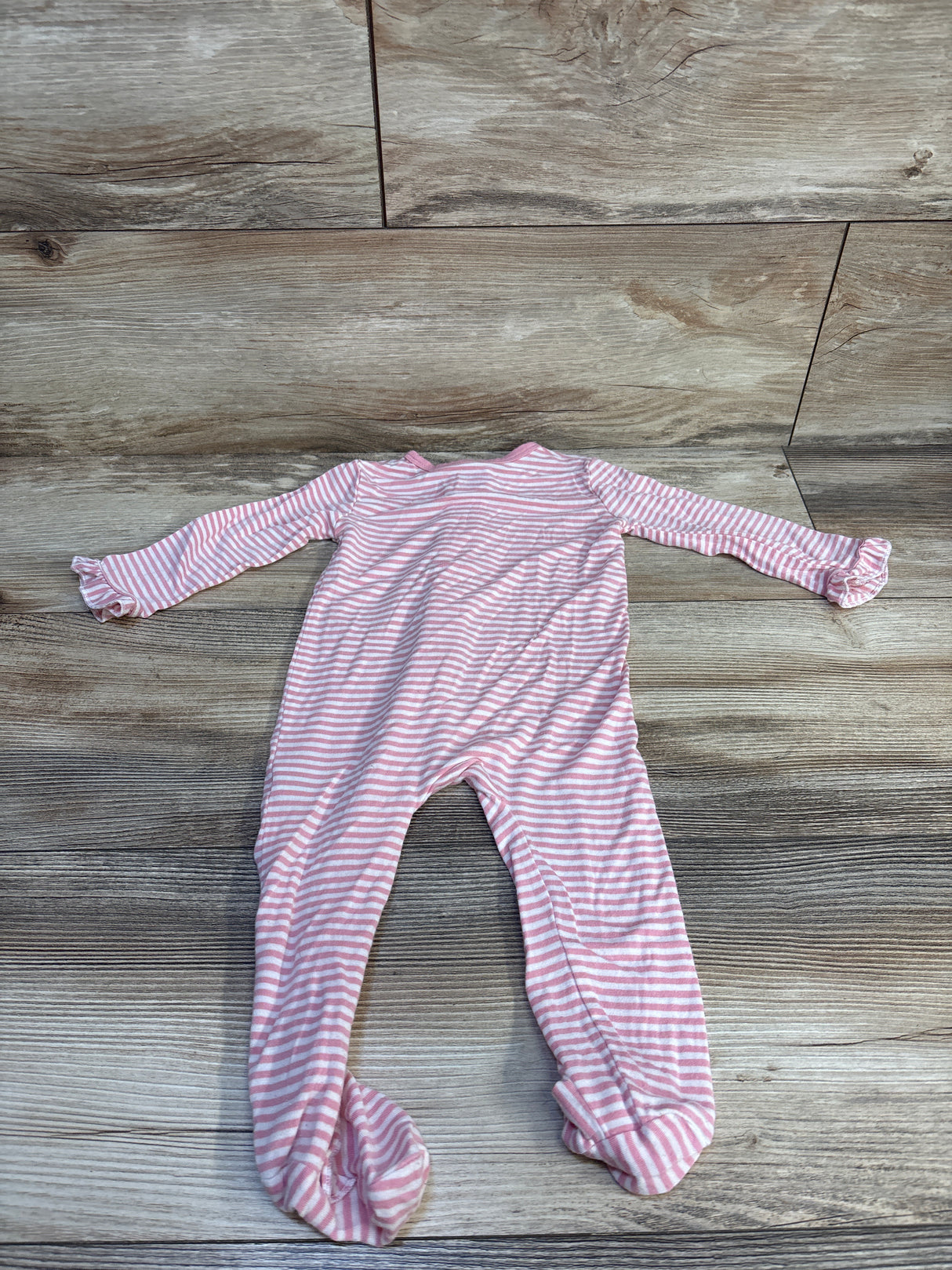 Little Me Striped Sleeper Pink sz 9m