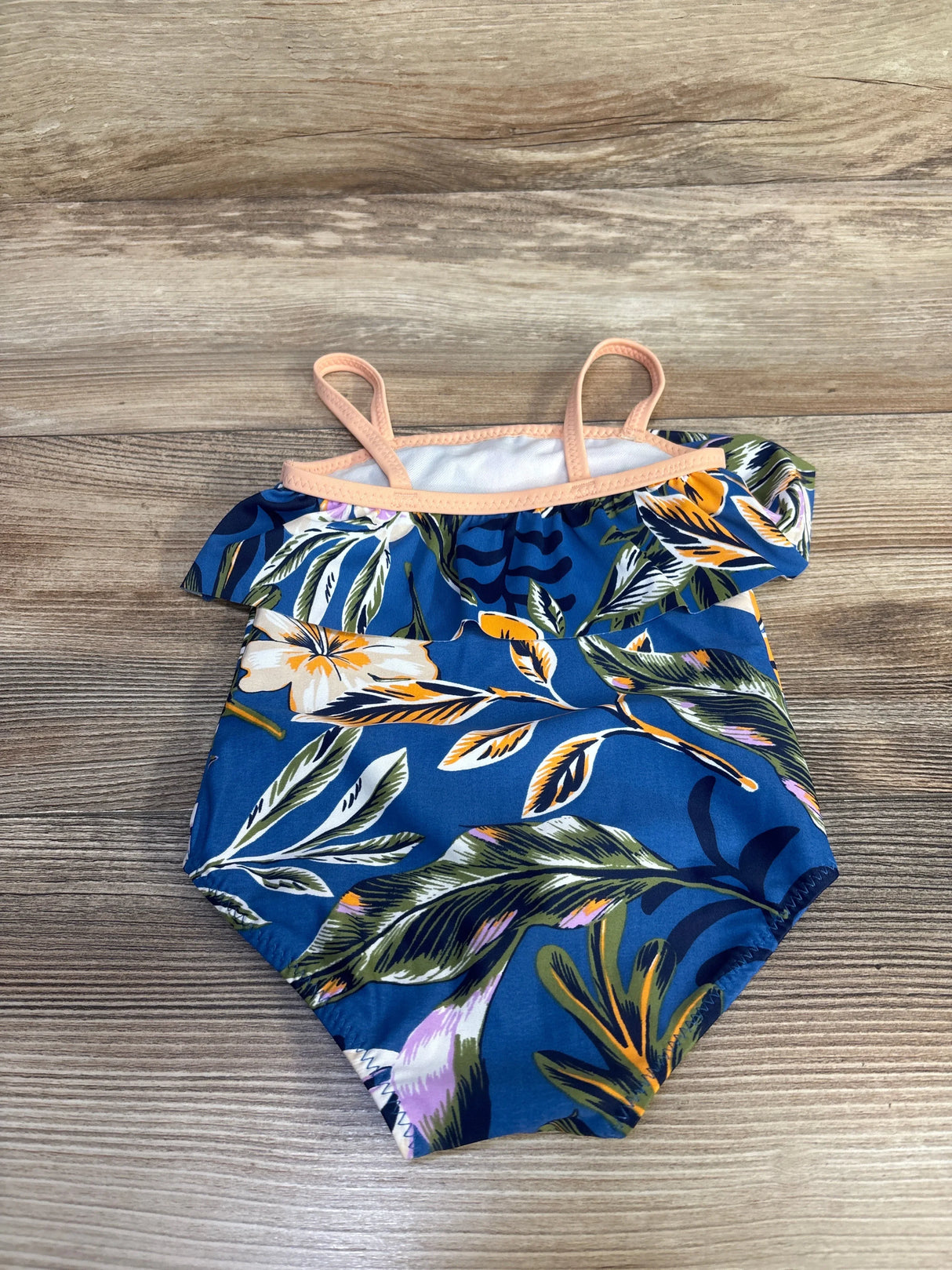 Oshkosh 1pc Floral Swimsuit Blue sz 12m