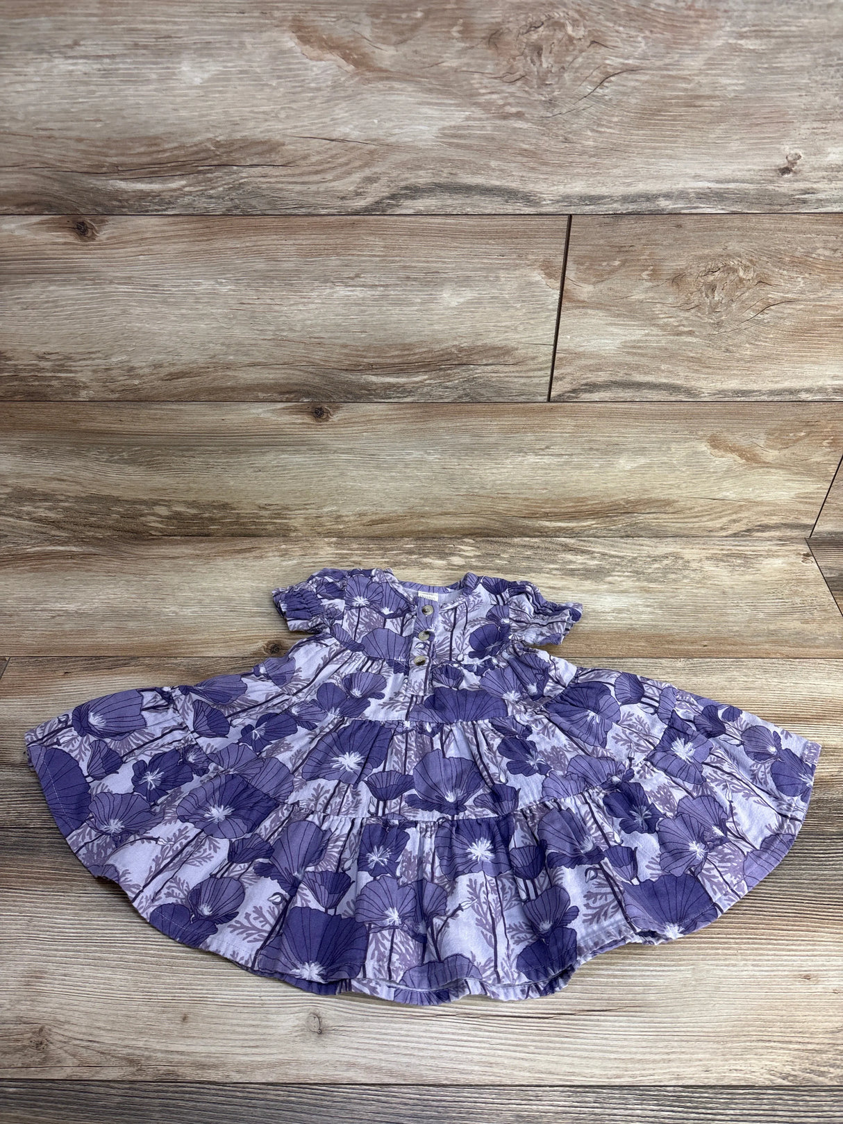 Kate Quinn Floral Henley Dress Purple sz 3-6m