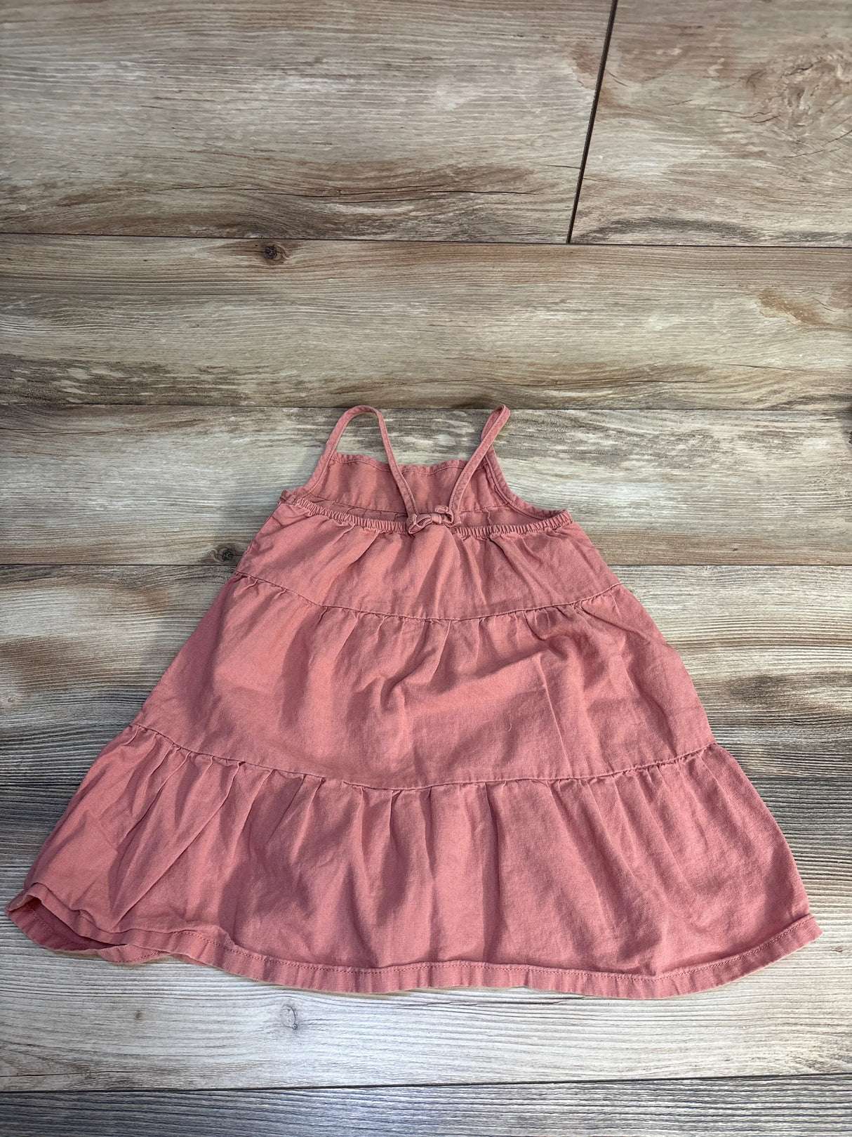 Little Co Canvas Linen Tank Dress Rose Gold sz 4T