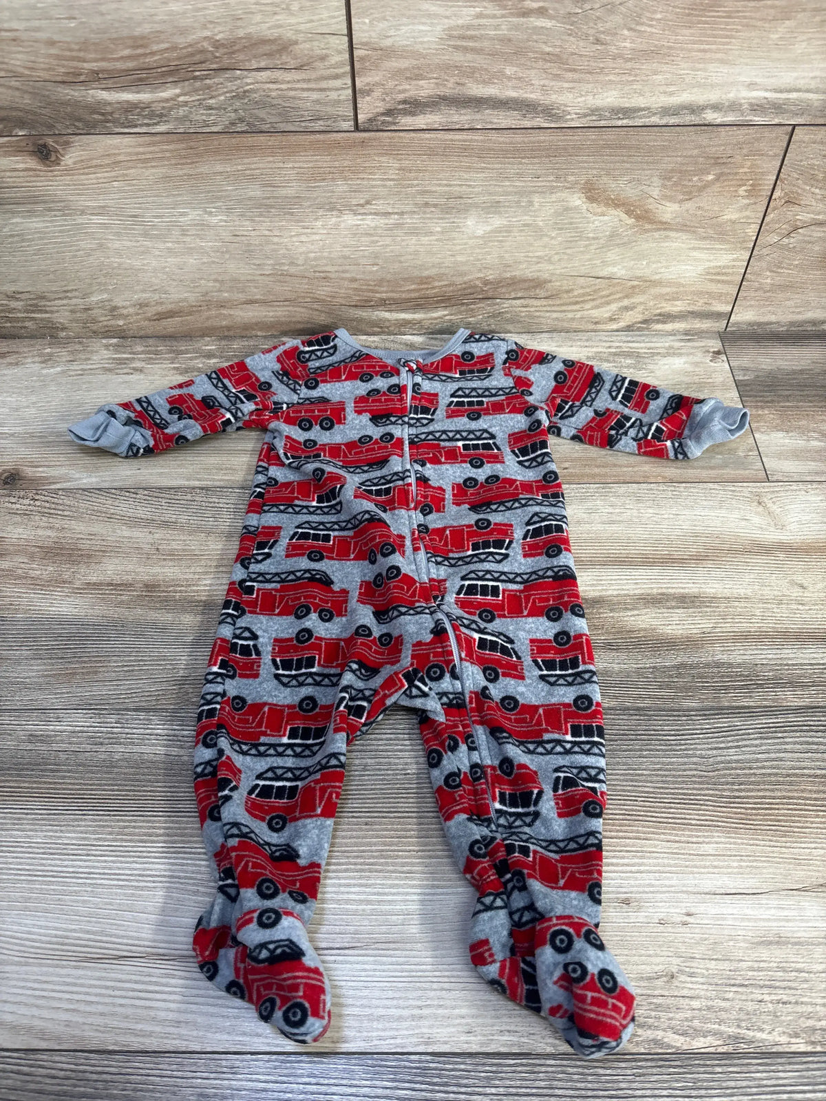 Kids Headquarters Firetruck Blanket Sleeper Grey sz 6m