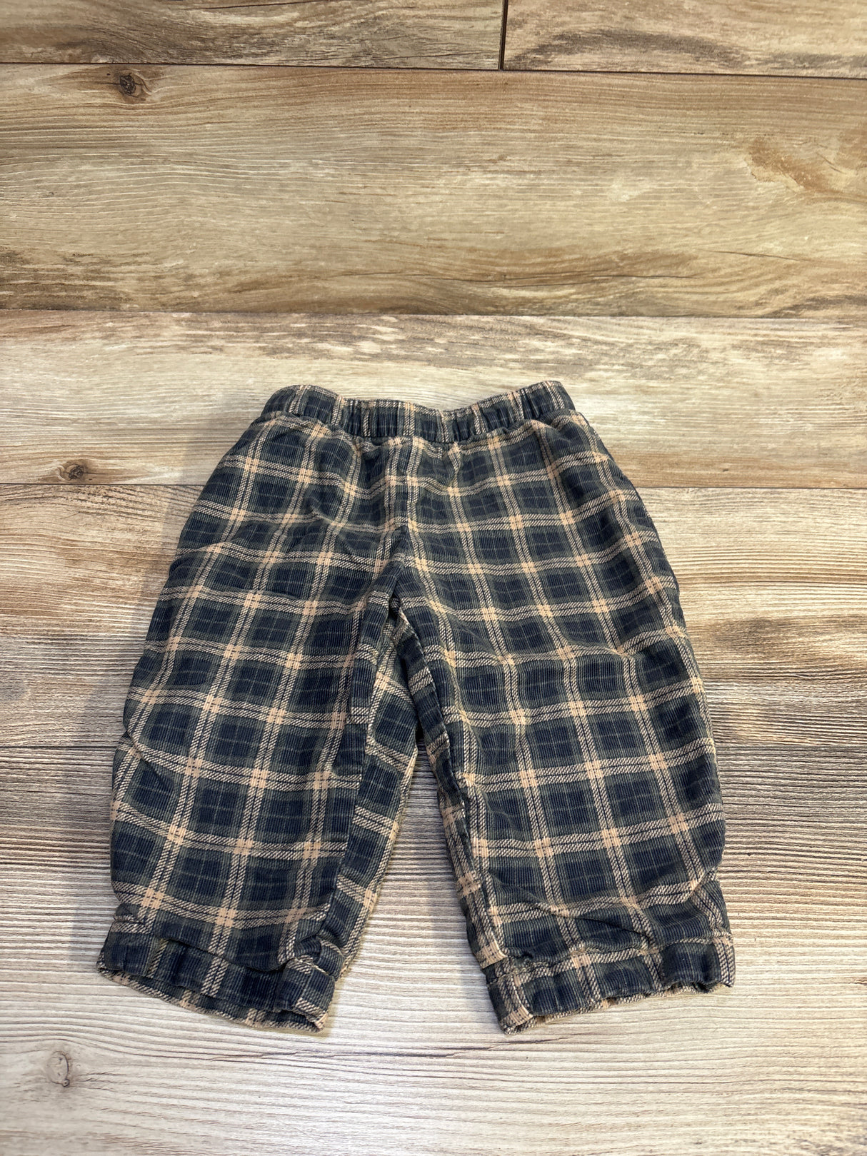 Baby Gap Plaid Corduroy Pull-On Pants Green sz 12-18m