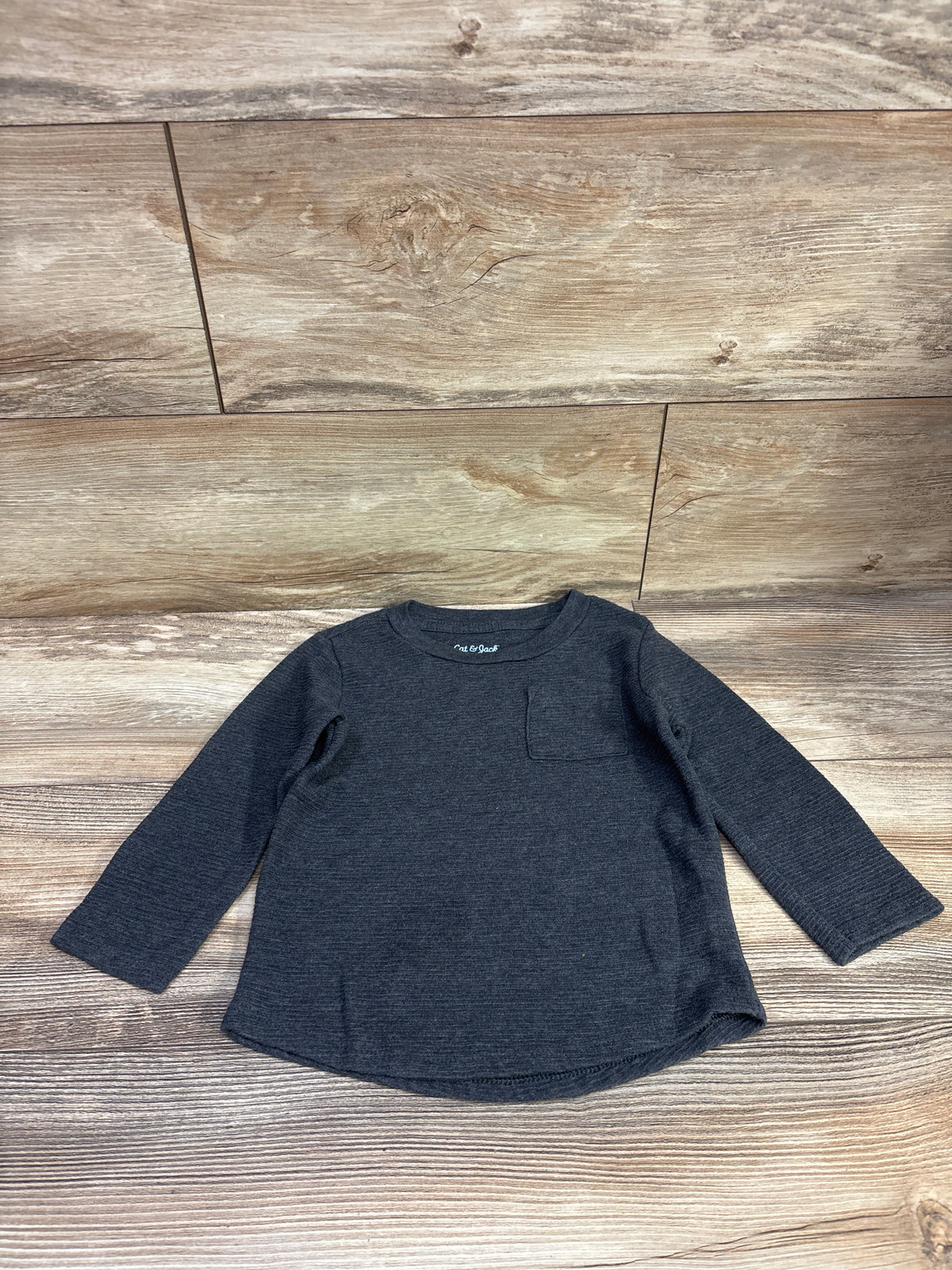 Cat & Jack Ribbed Long Sleeve Shirt Grey sz 2T