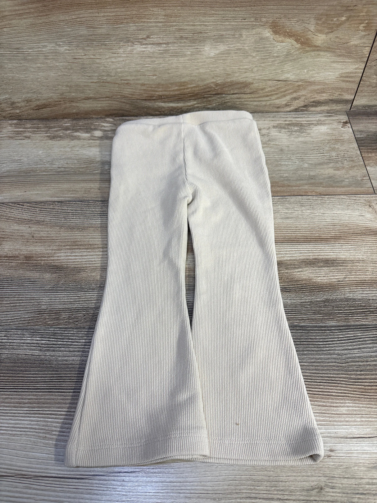 Zara Ribbed Flared Leggings Beige sz 2-3T